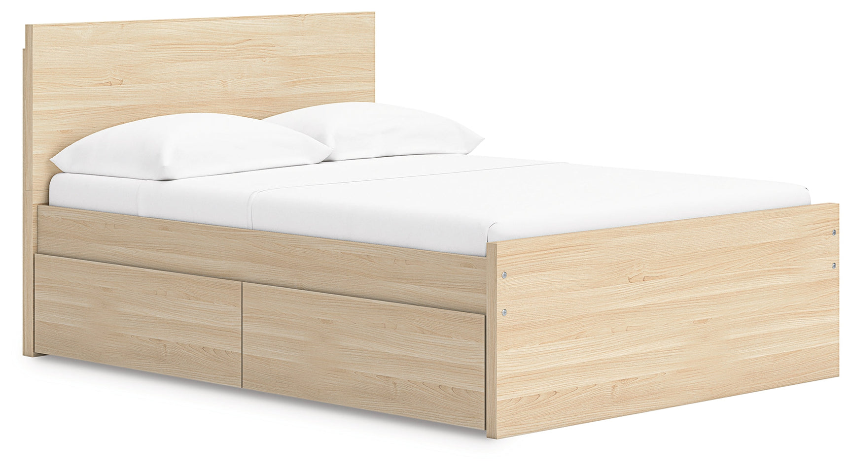 Onita Natural Full Panel Platform Bed with 1 Side Storage (Online Special Price) - Ornate Home