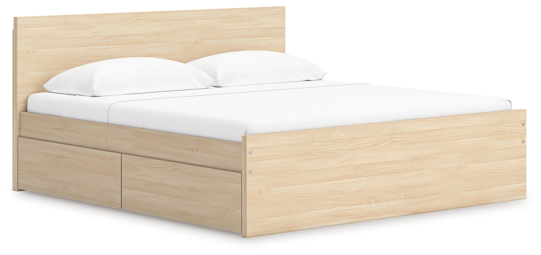 Onita Natural King Panel Platform Bed with Storage (Online Special Price) - Ornate Home