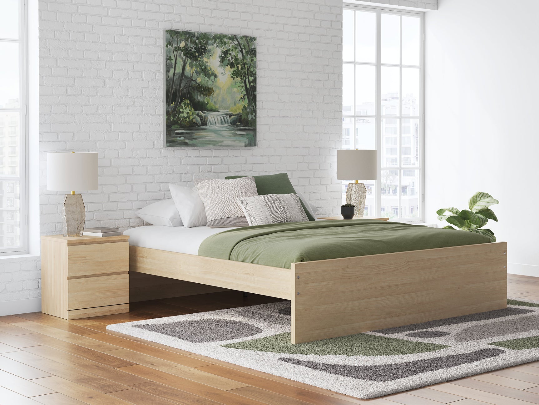 Onita Natural King Platform Bed (Online Special Price) - Ornate Home