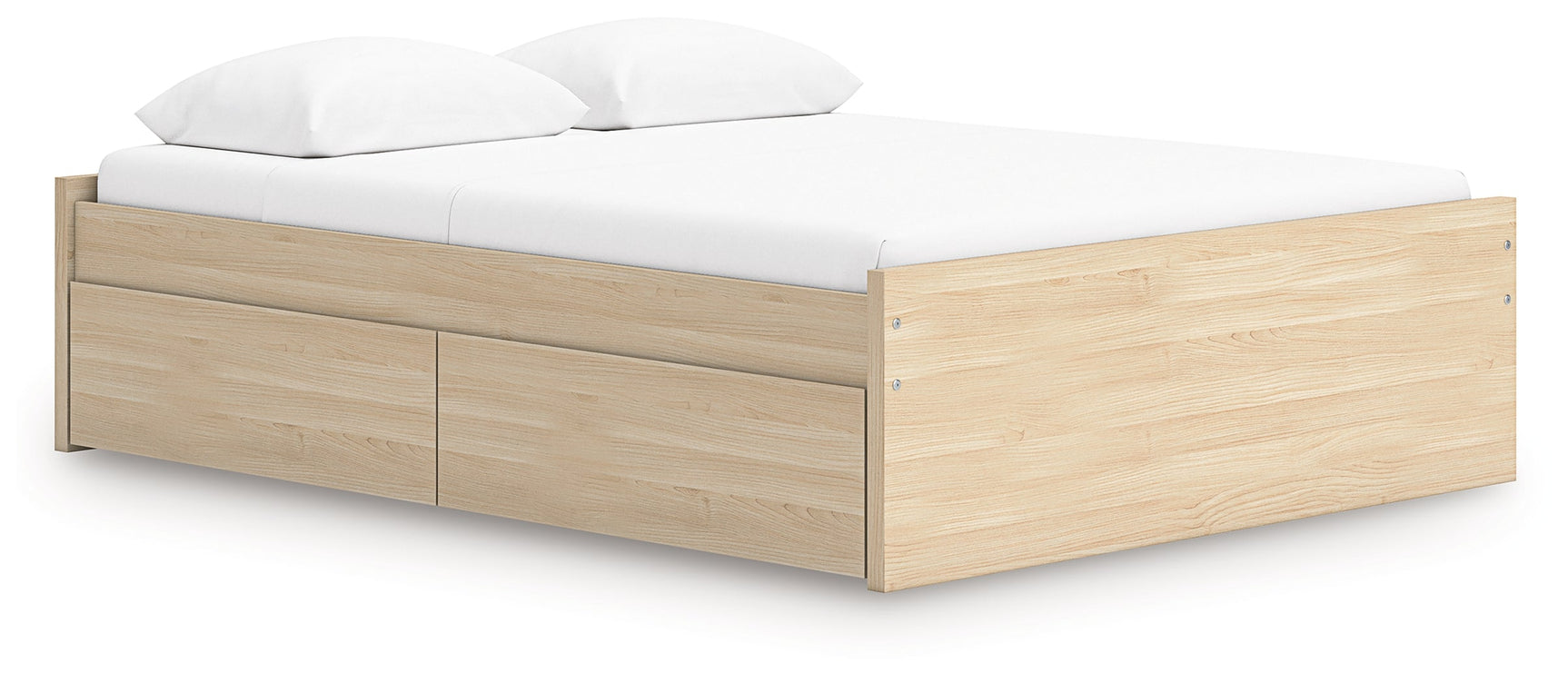 Onita Natural Queen Platform Bed with 1 Side Storage (Online Special Price) - Ornate Home