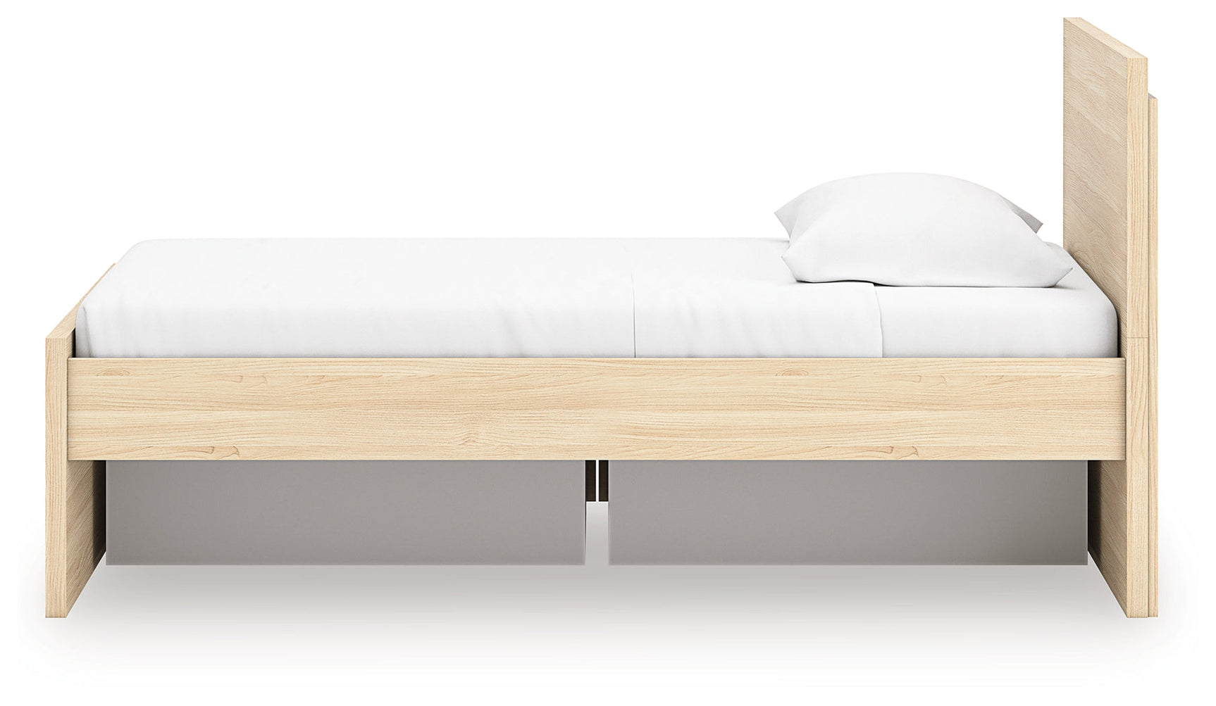 Onita Natural Twin Panel Platform Bed with 1 Side Storage (Online Special Price) - Ornate Home