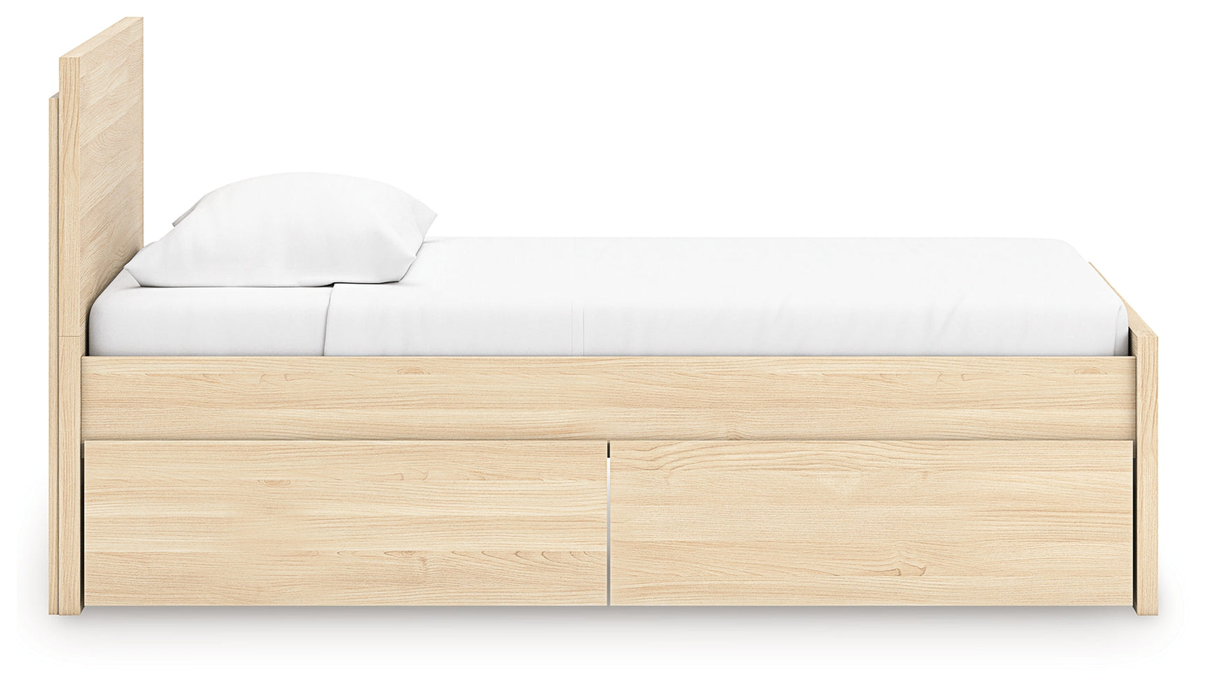Onita Natural Twin Panel Platform Bed with 1 Side Storage (Online Special Price) - Ornate Home
