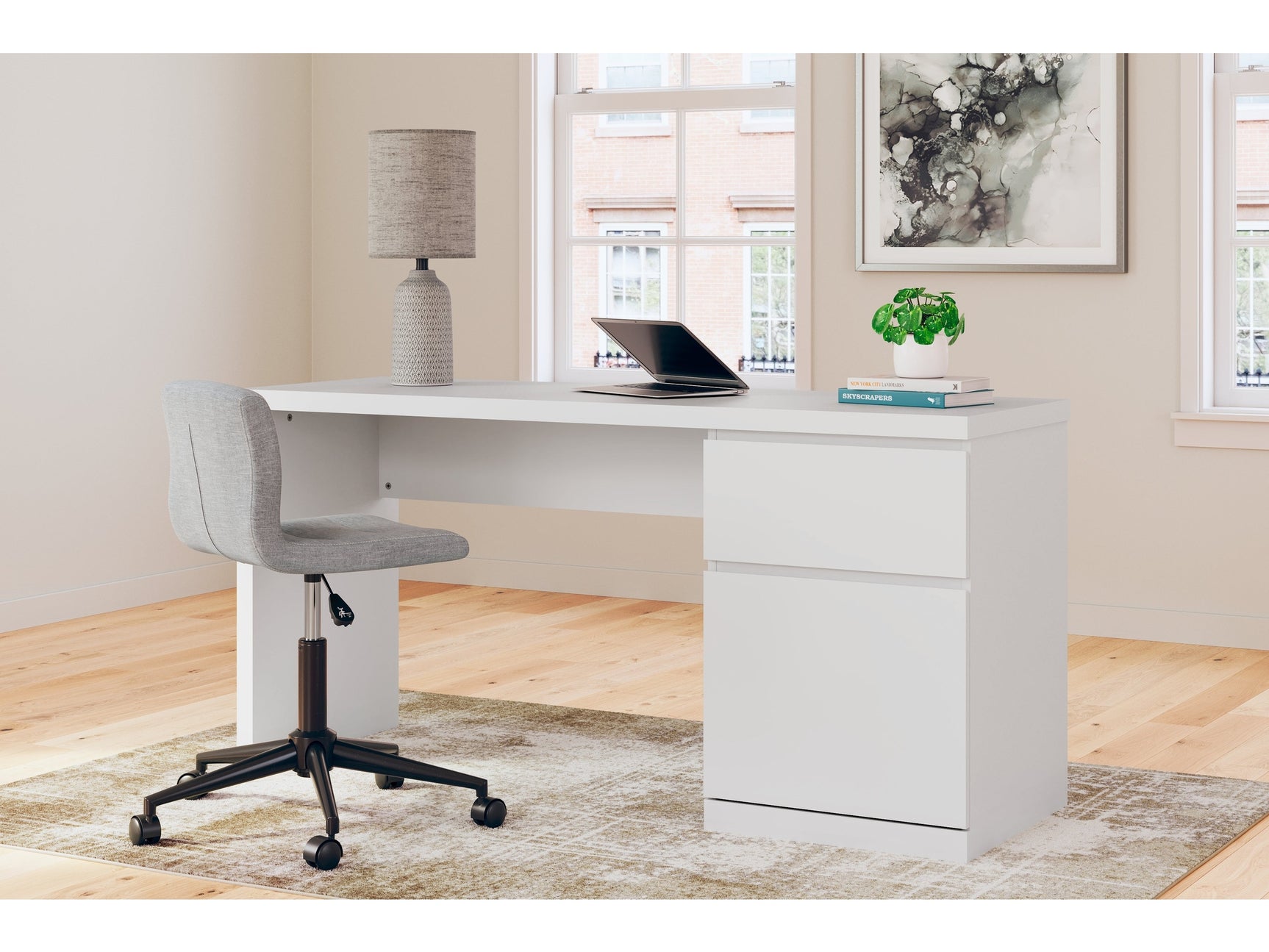 Onita White 60" Home Office Desk - Ornate Home