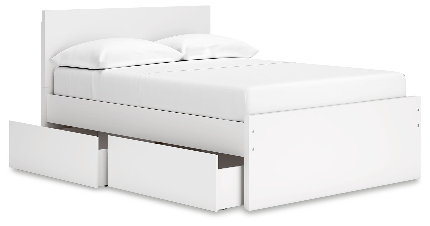 Onita White Full Panel Platform Bed with 2 Side Storage (Online Special Price) - Ornate Home