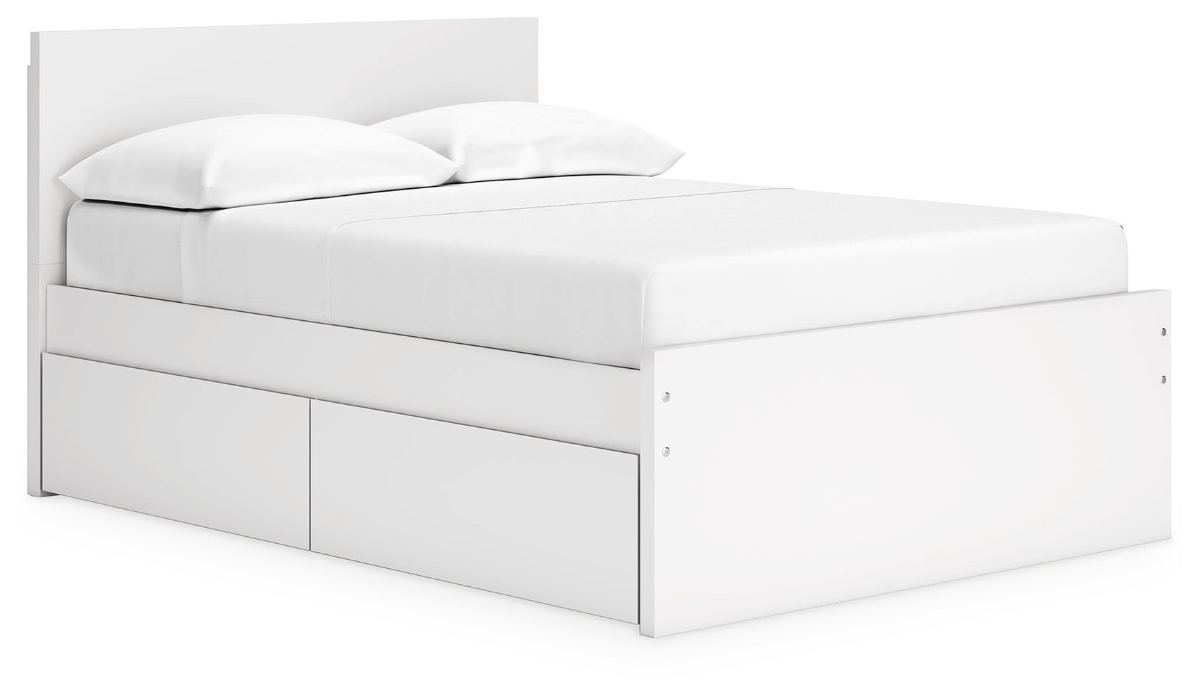 Onita White Full Panel Platform Bed with 2 Side Storage (Online Special Price) - Ornate Home