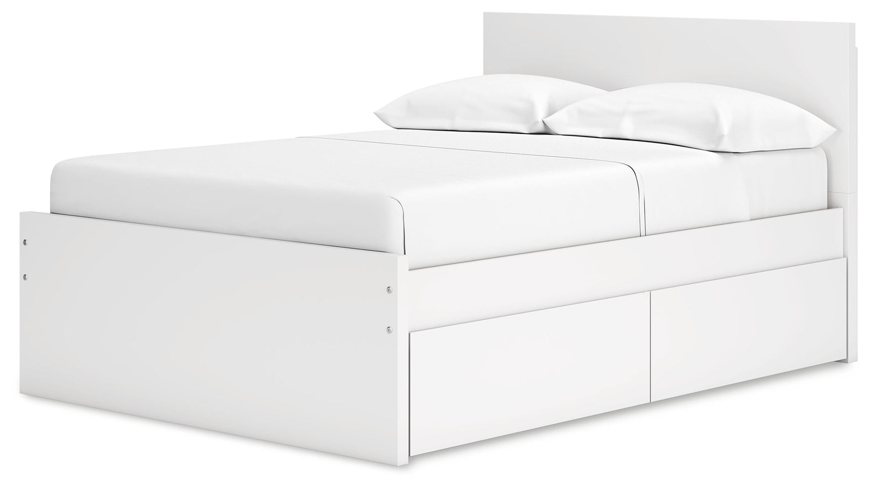 Onita White Full Panel Platform Youth Bed with 2 Side Storage (Online Special Price) - Ornate Home