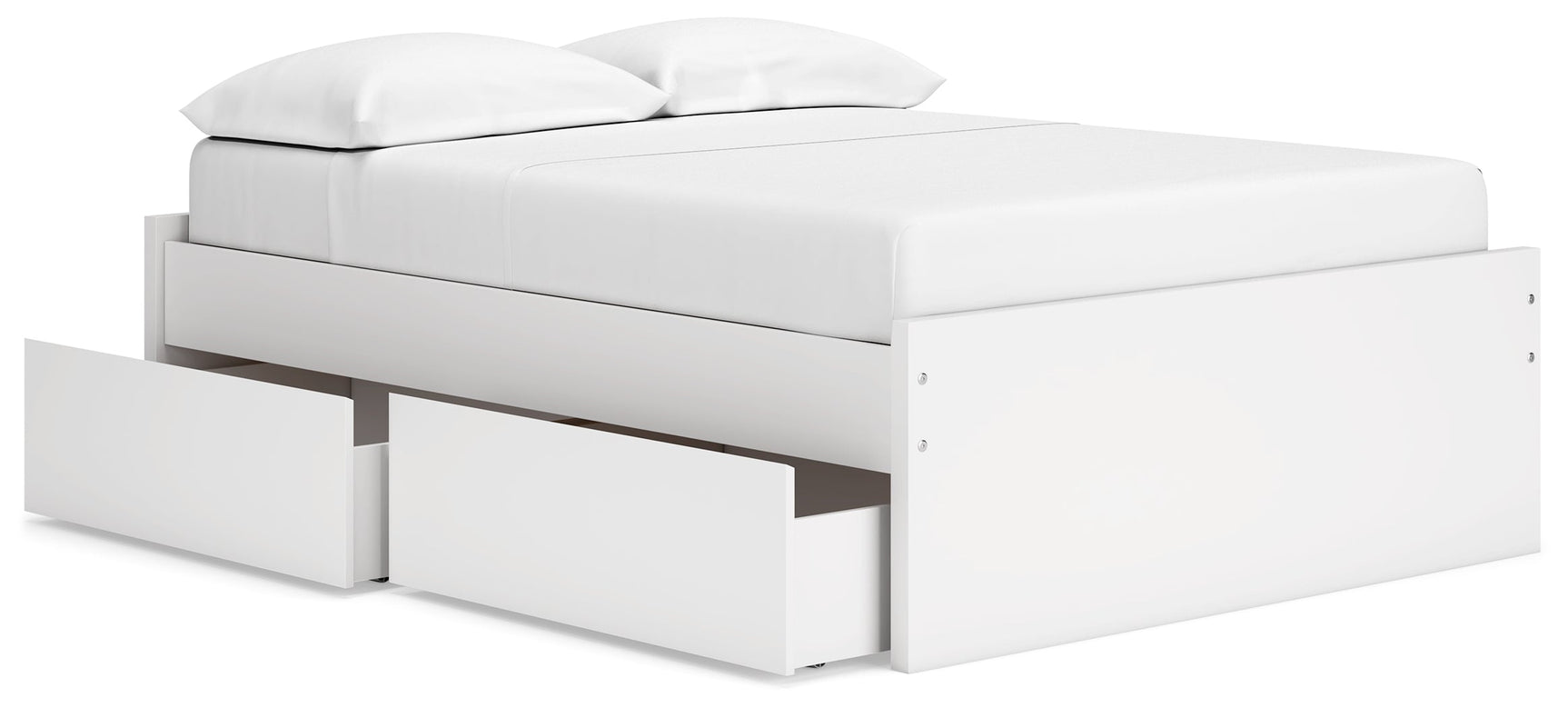 Onita White Full Platform Bed with 1 Side Storage (Online Special Price) - Ornate Home