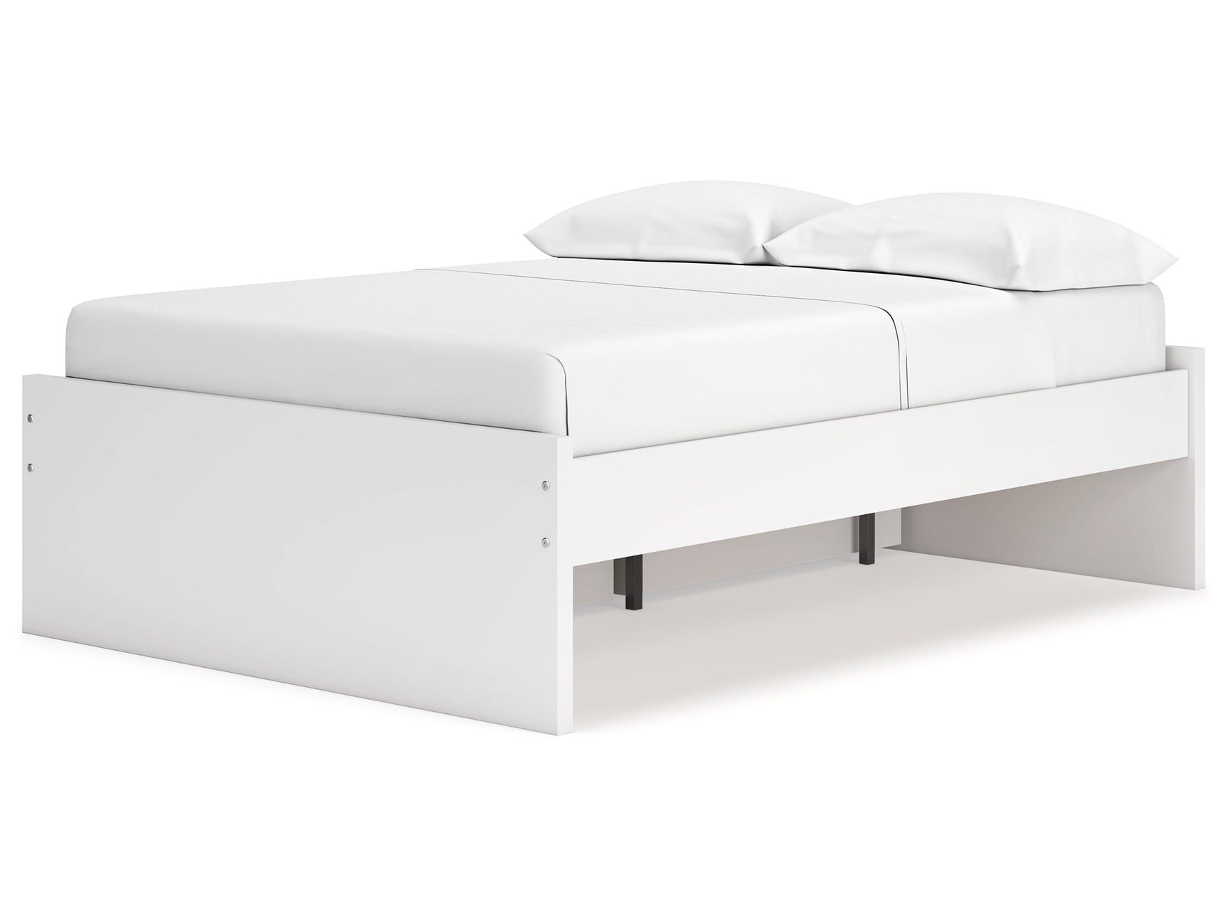 Onita White Full Platform Youth Bed with 1 Side Storage - Ornate Home