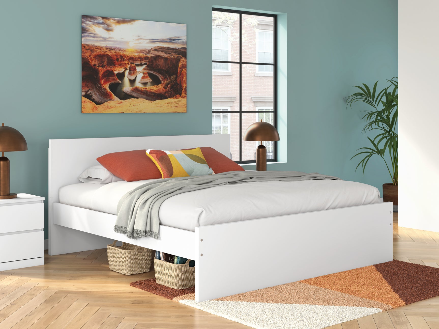 Onita White King Panel Platform Bed - Ornate Home