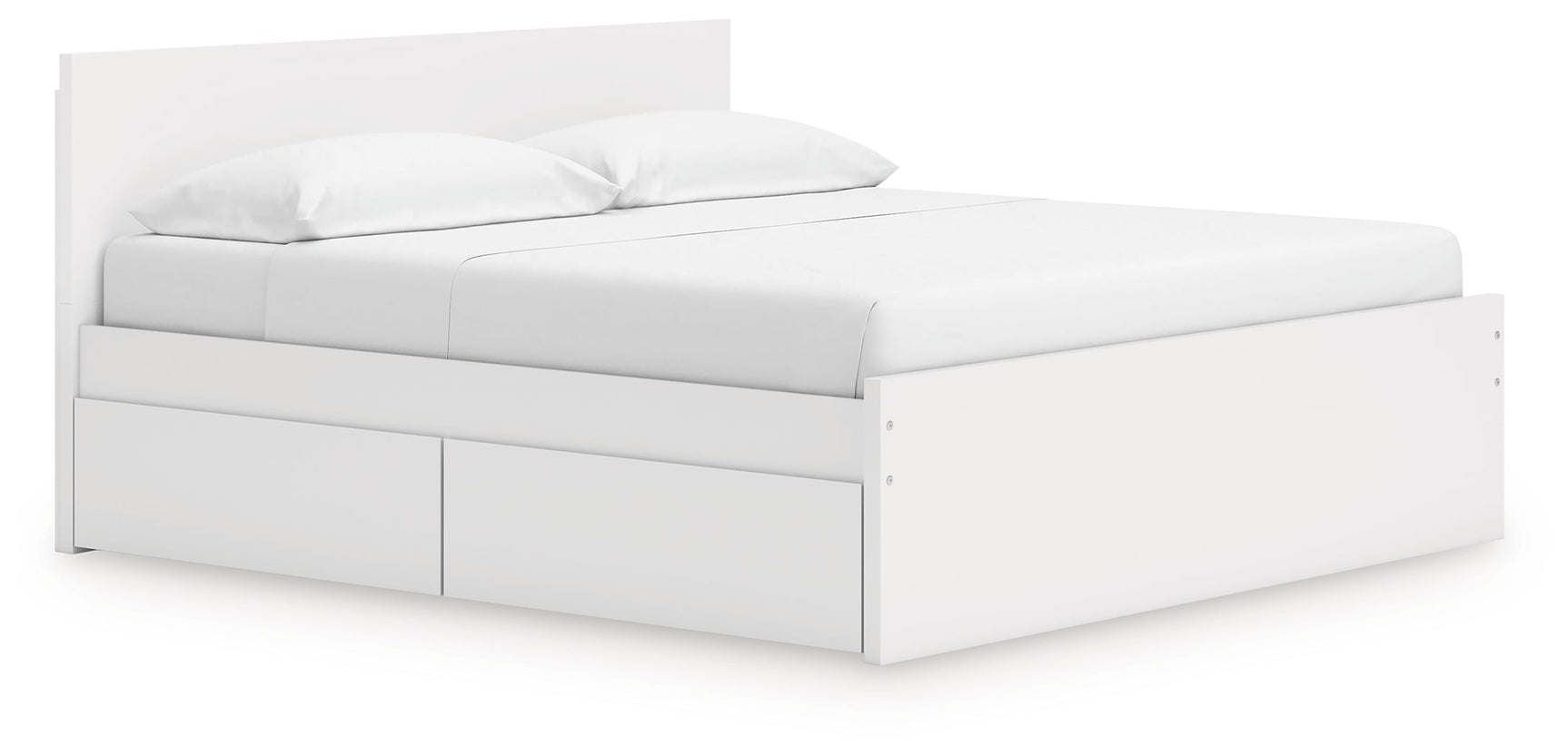 Onita White King Panel Platform Bed with 2 Side Storage (Online Special Price) - Ornate Home