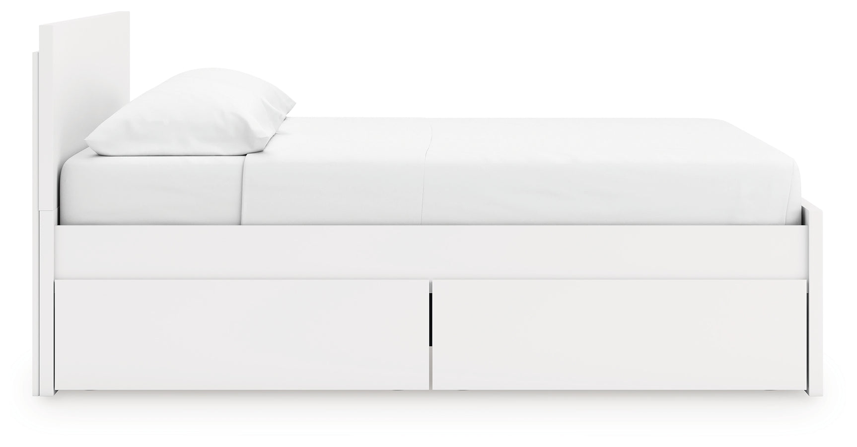 Onita White King Panel Platform Bed with 2 Side Storage - Ornate Home