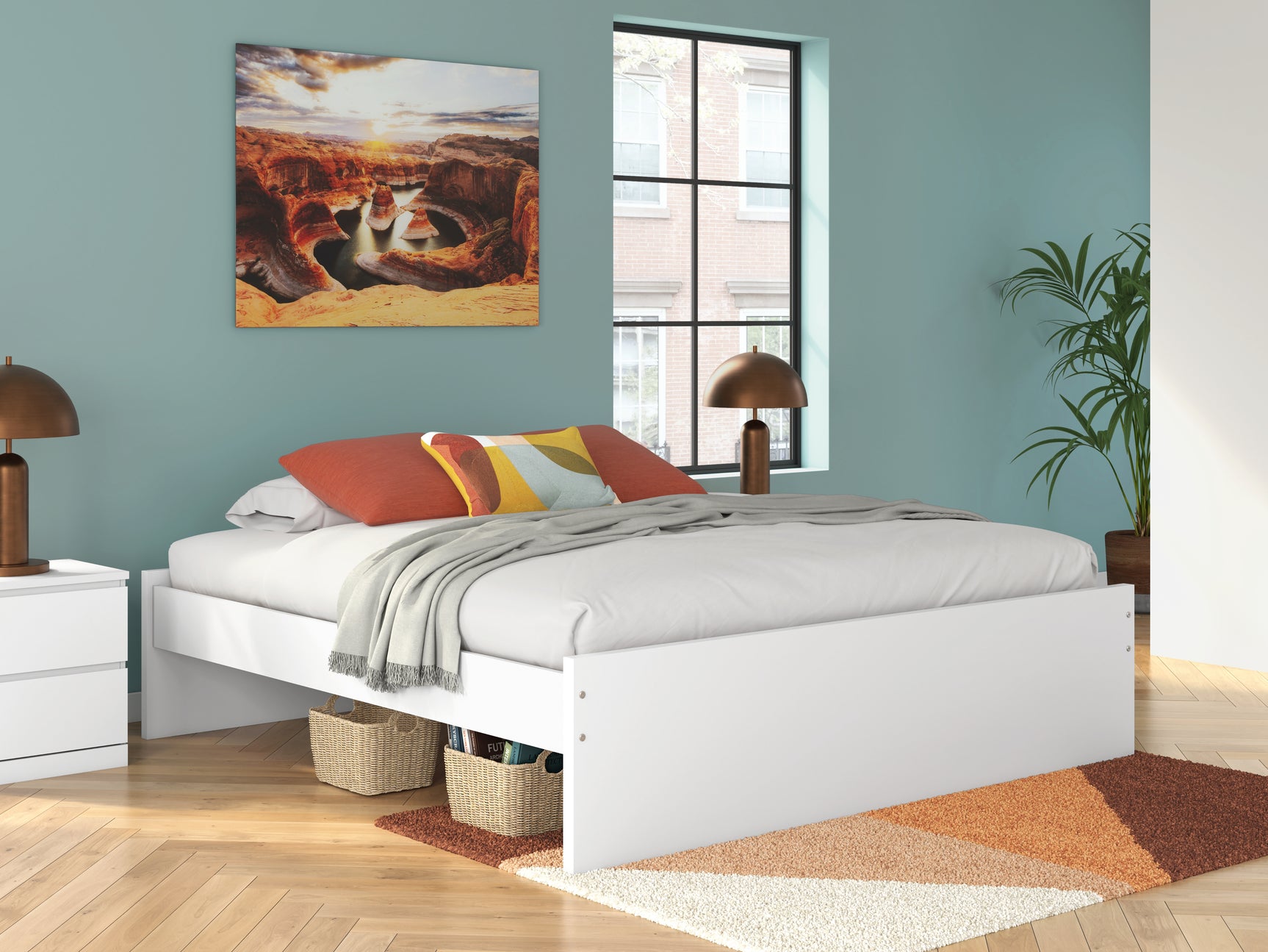 Onita White King Platform Bed - Ornate Home