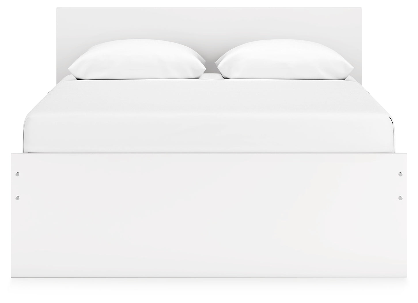 Onita White Queen Panel Platform Bed with 1 Side Storage - Ornate Home