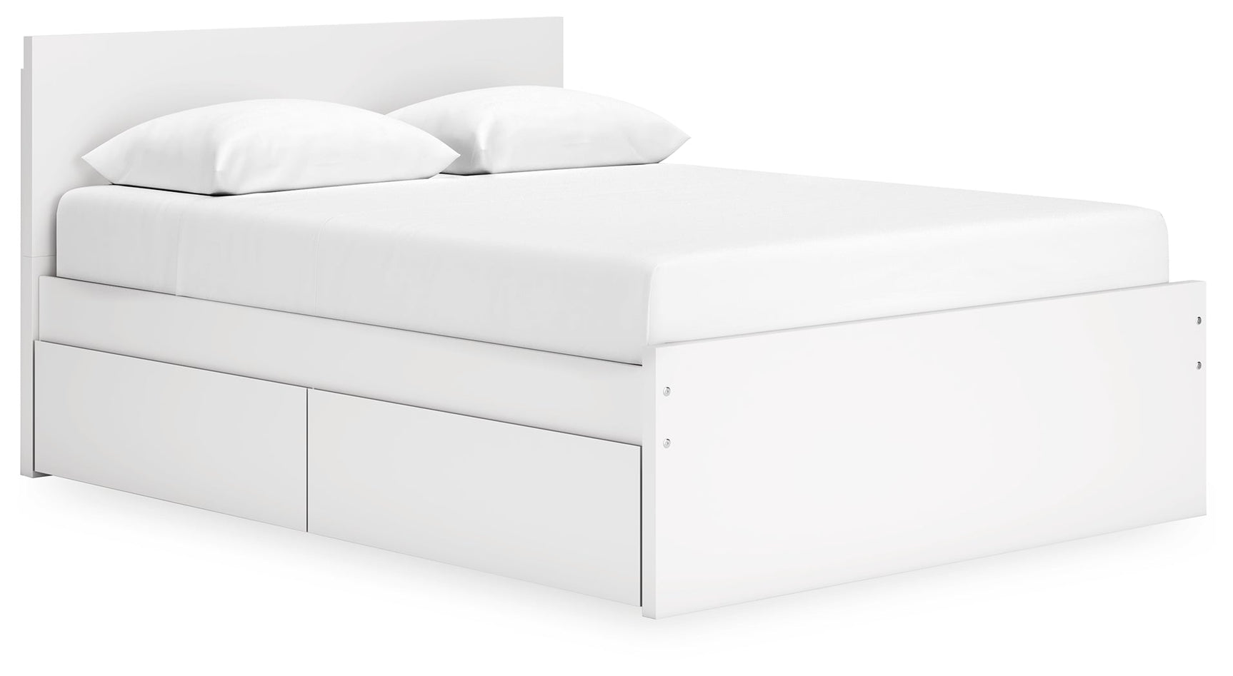 Onita White Queen Panel Platform Bed with 2 Side Storage (Online Special Price) - Ornate Home