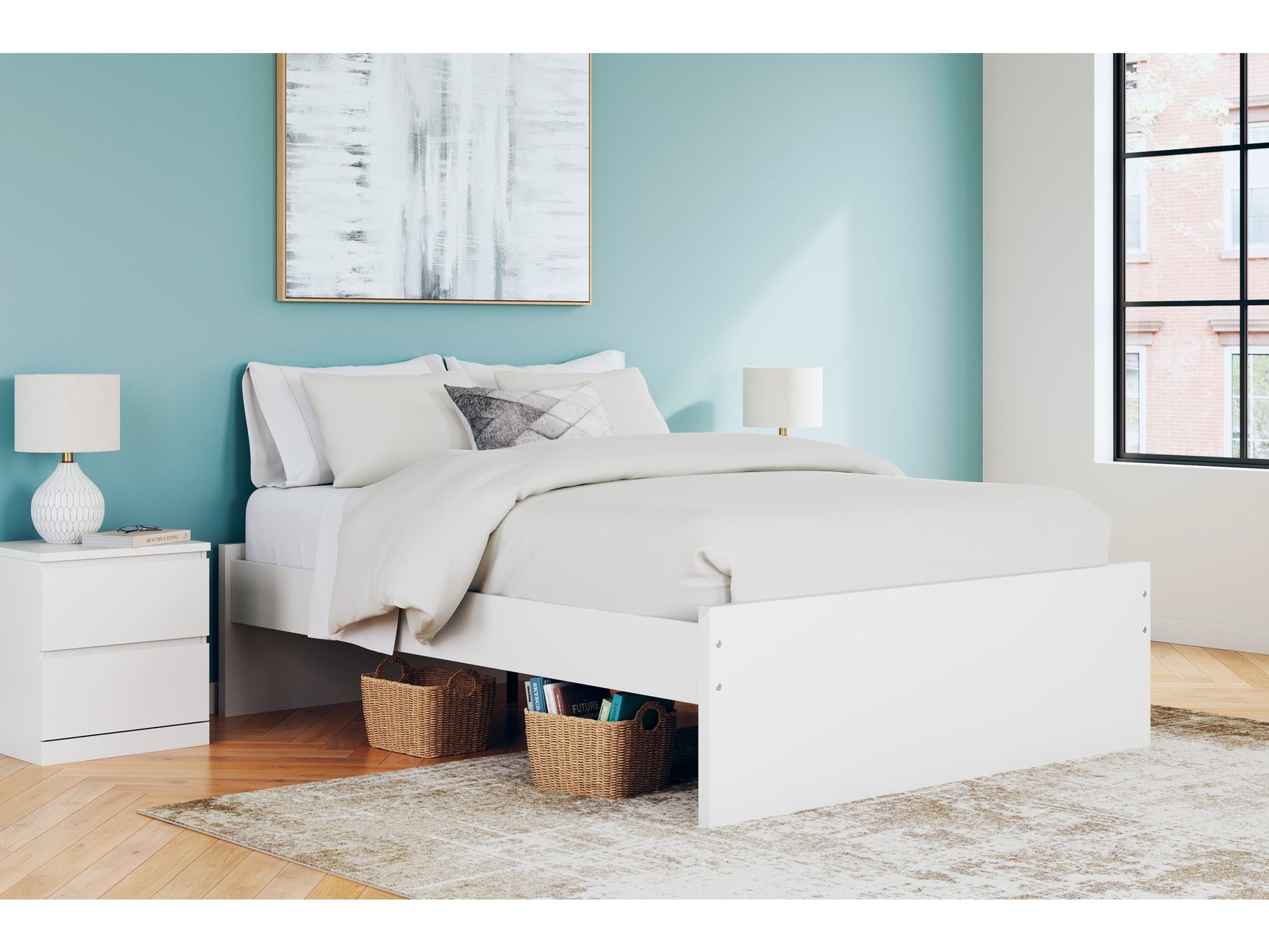 Onita White Queen Platform Bed (Online Special Price) - Ornate Home