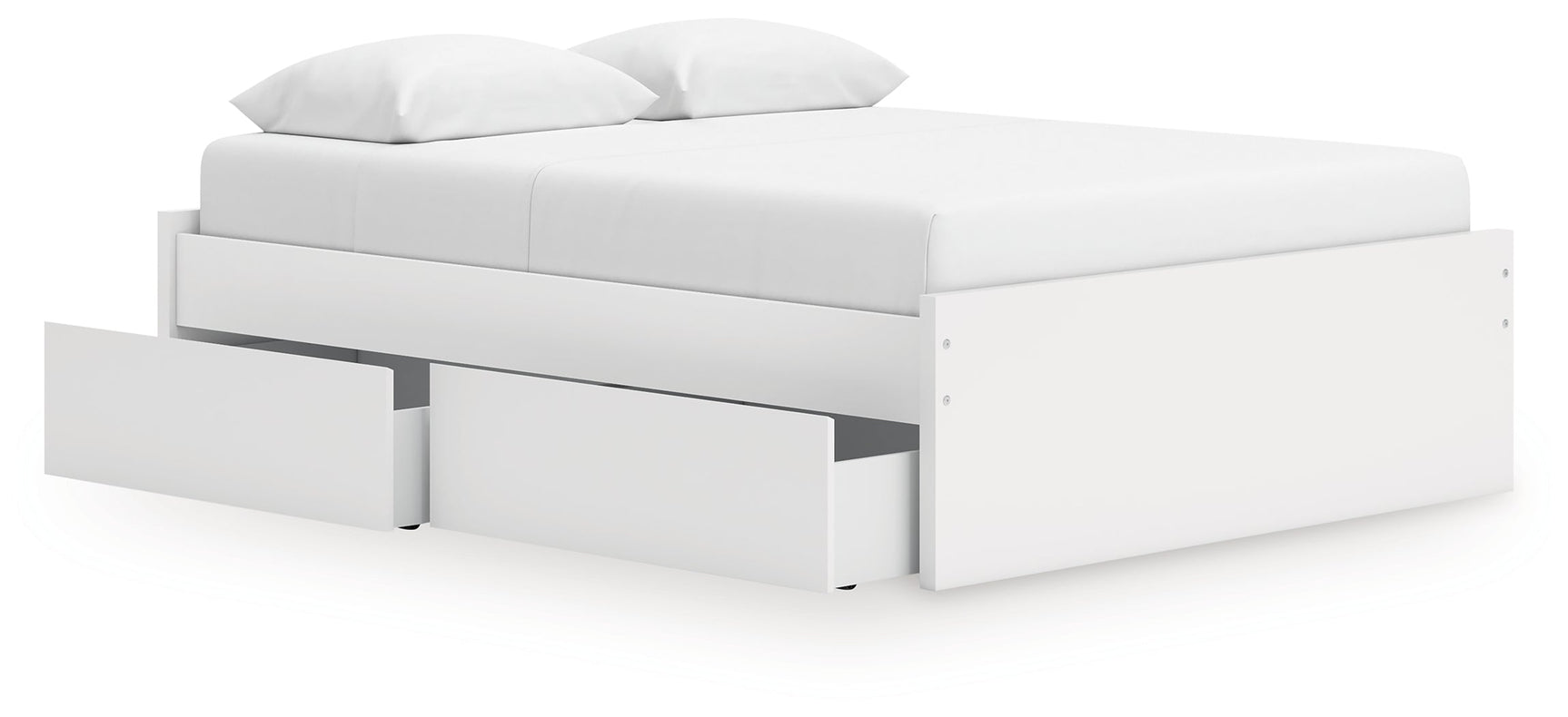 Onita White Queen Platform Bed with 1 Side Storage (Online Special Price) - Ornate Home