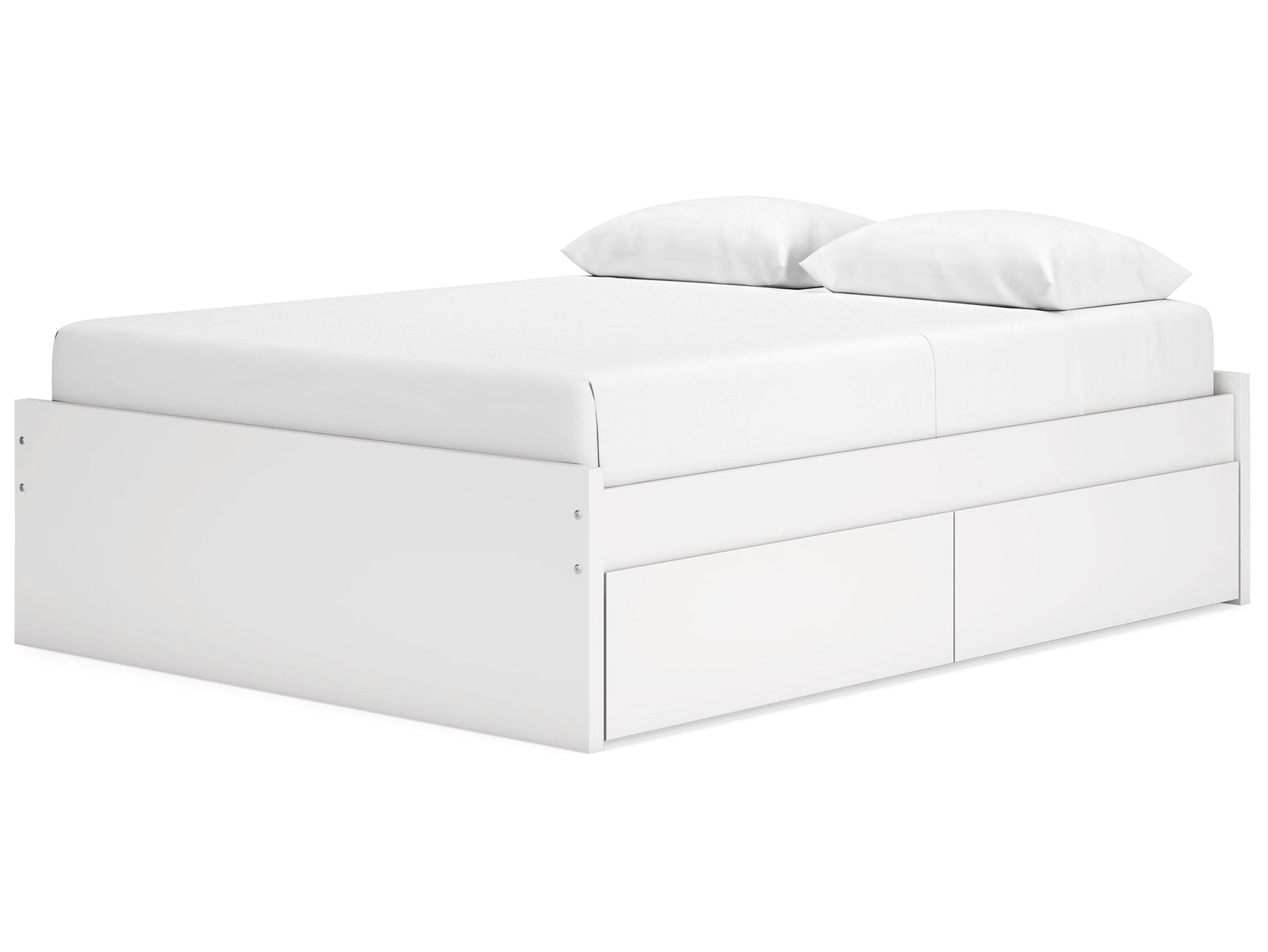 Onita White Queen Platform Bed with 2 Side Storage - Ornate Home