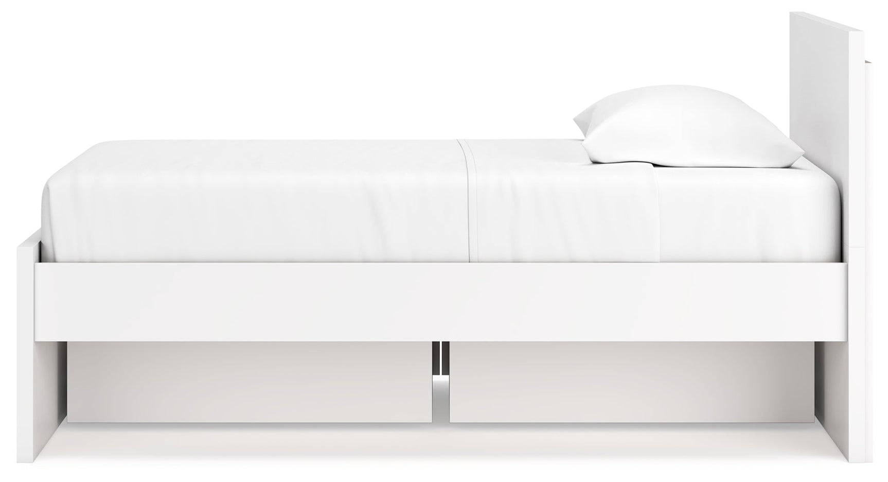 Onita White Twin Panel Platform Bed with 1 Side Storage (Online Special Price) - Ornate Home