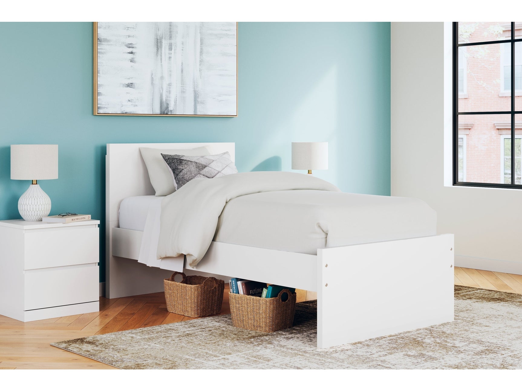 Onita White Twin Panel Platform Youth Bed - Ornate Home