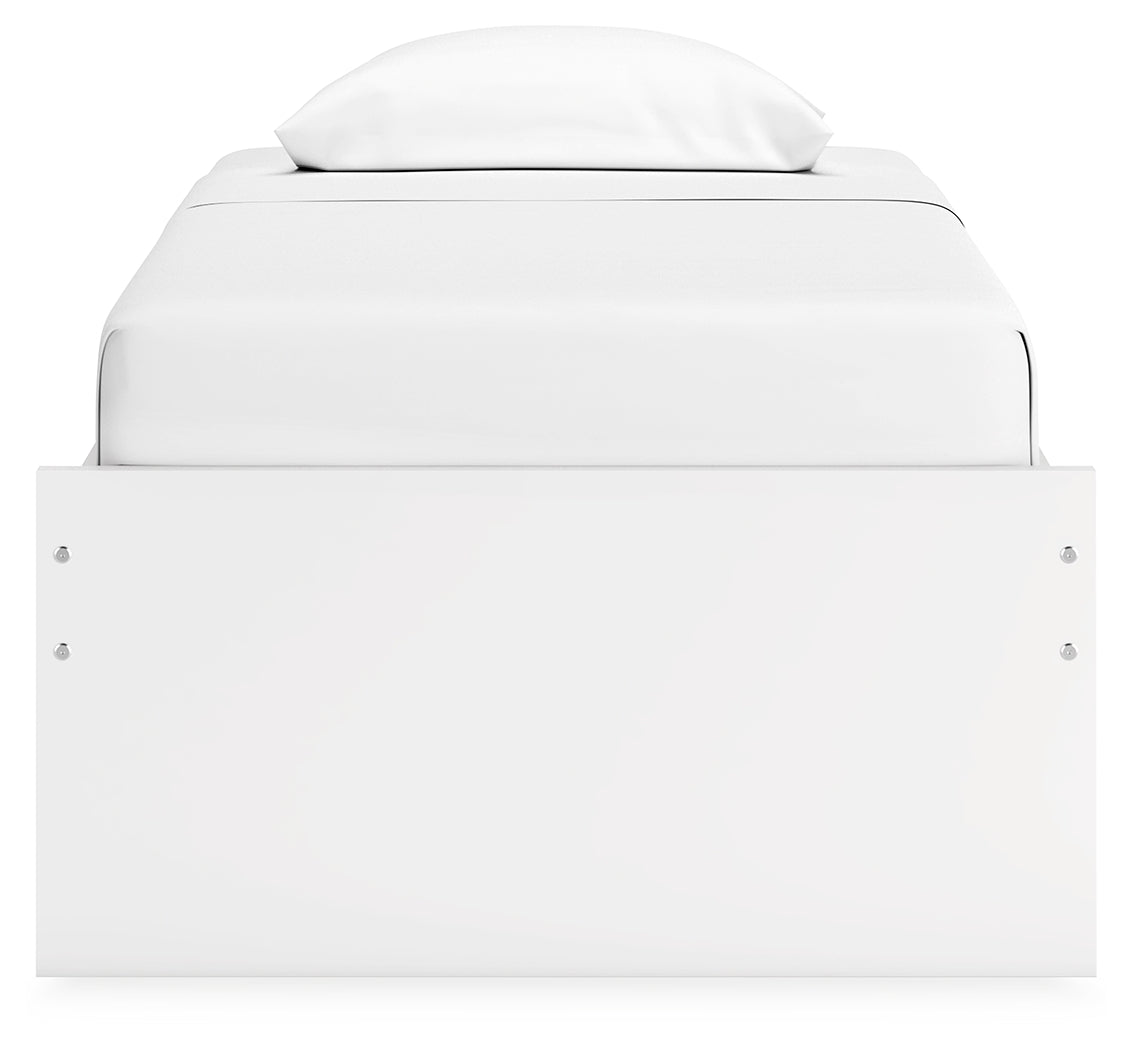 Onita White Twin Platform Bed with 1 Side Storage (Online Special Price) - Ornate Home