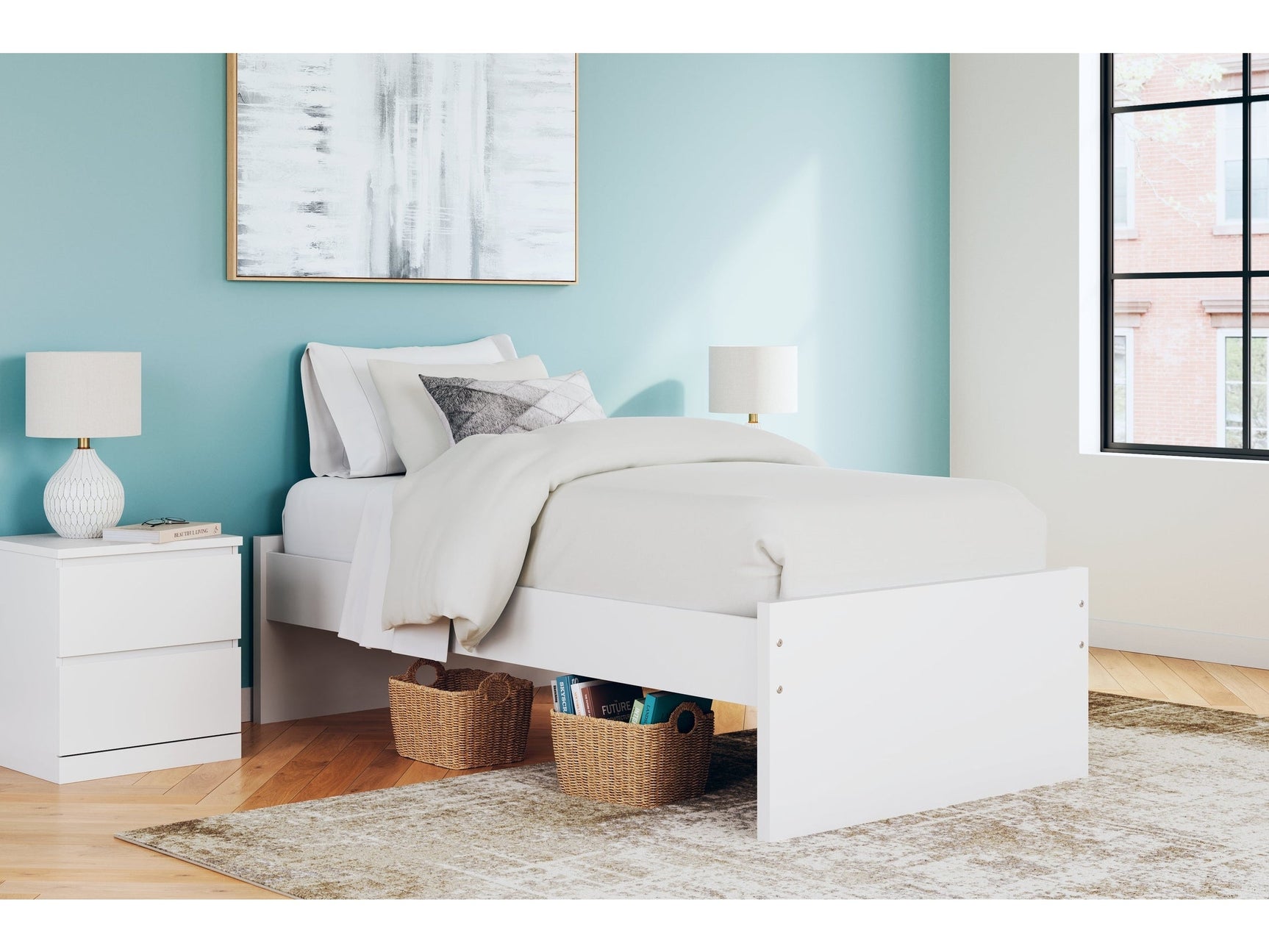 Onita White Twin Platform Youth Bed (Online Special Price) - Ornate Home