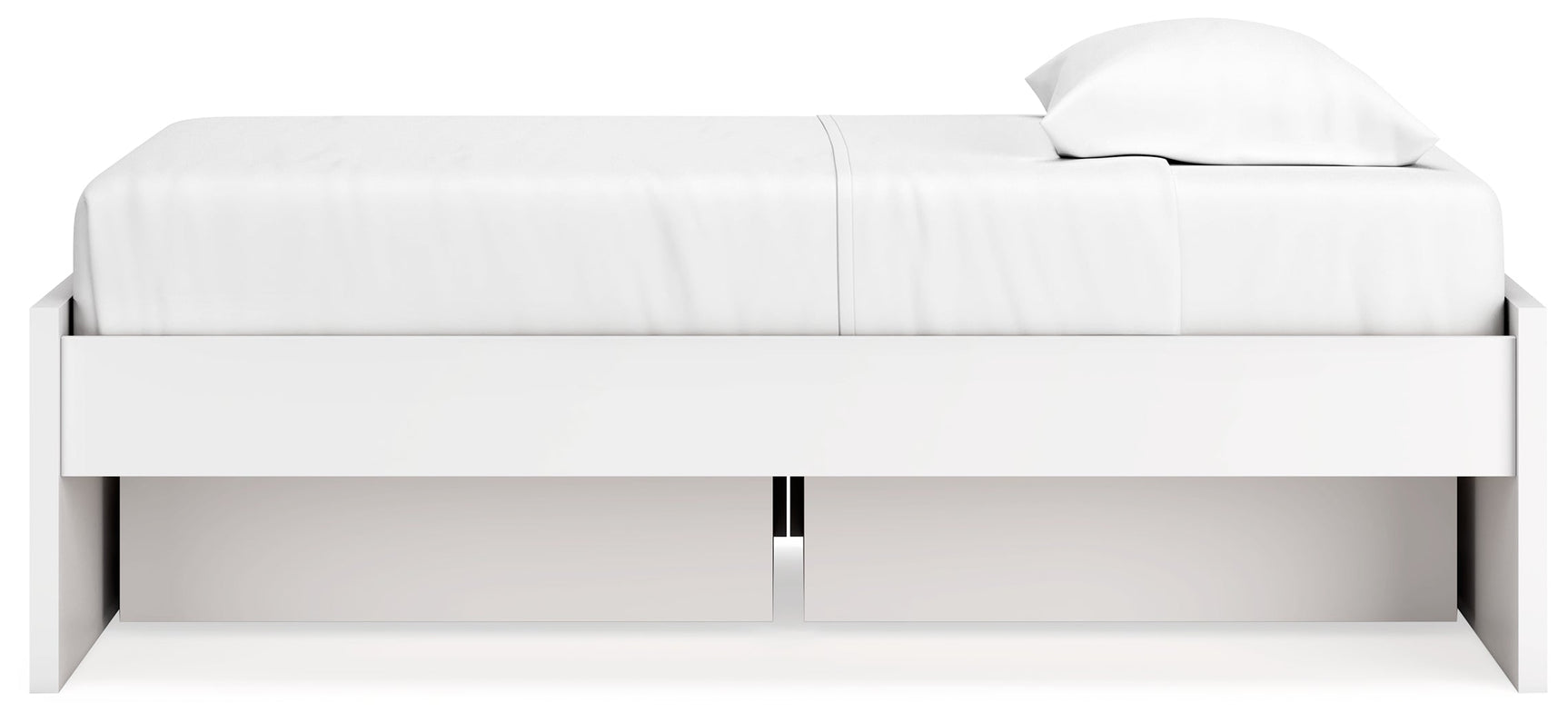 Onita White Twin Platform Youth Bed with 1 Side Storage (Online Special Price) - Ornate Home