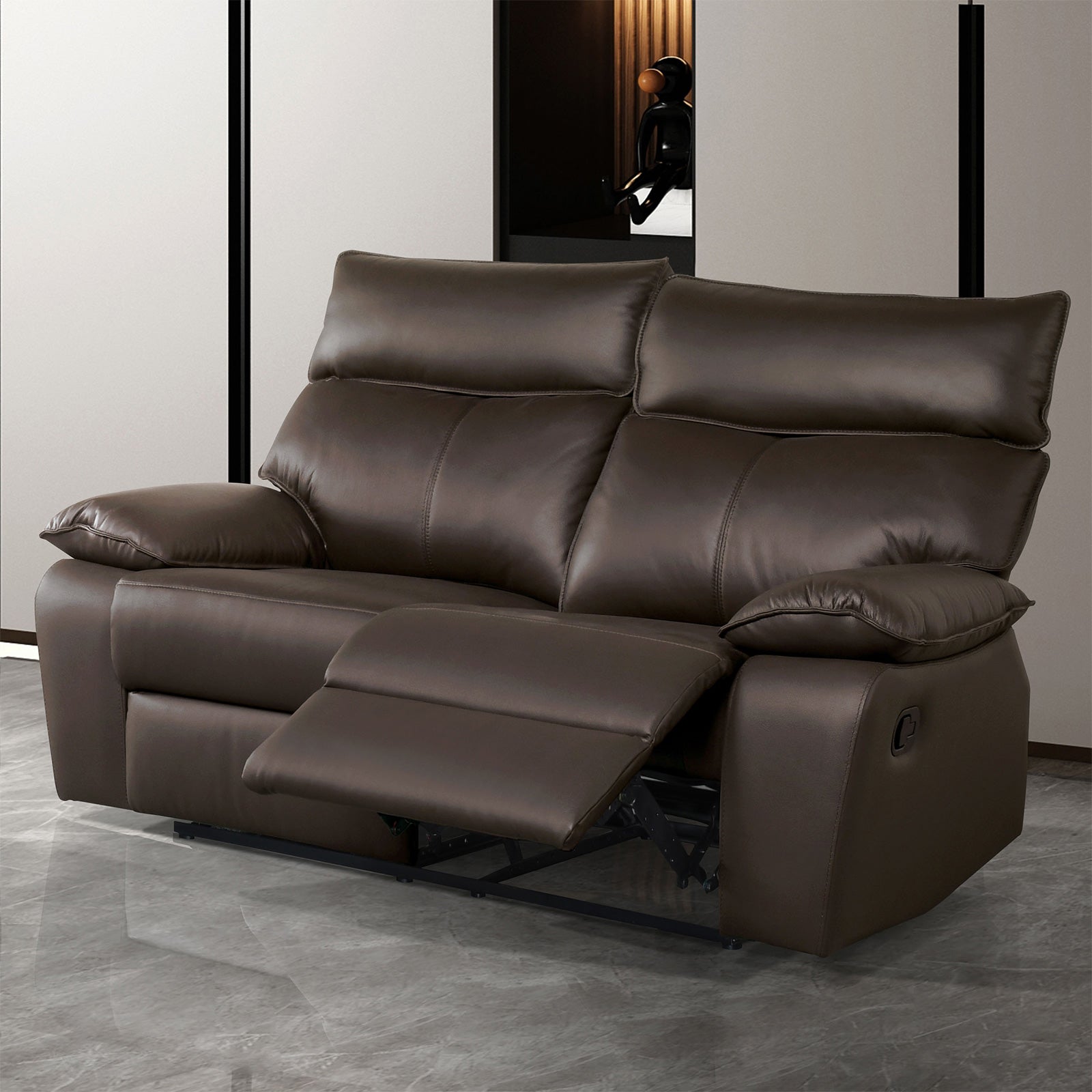 Onoria Brown Leather Match Reclining Living Room Set - Ornate Home