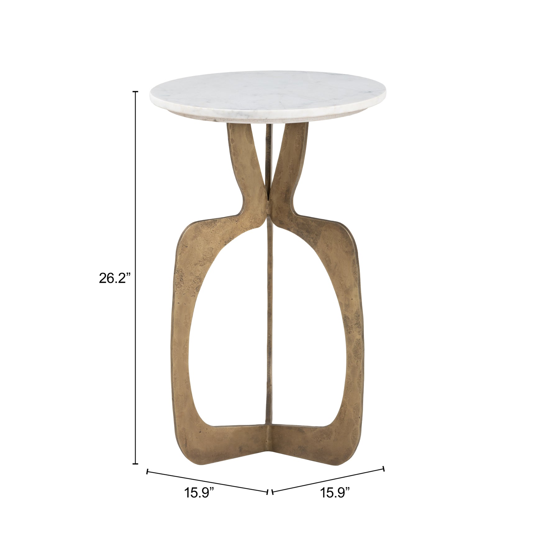 Ophelia White & Brass Side Table - Ornate Home