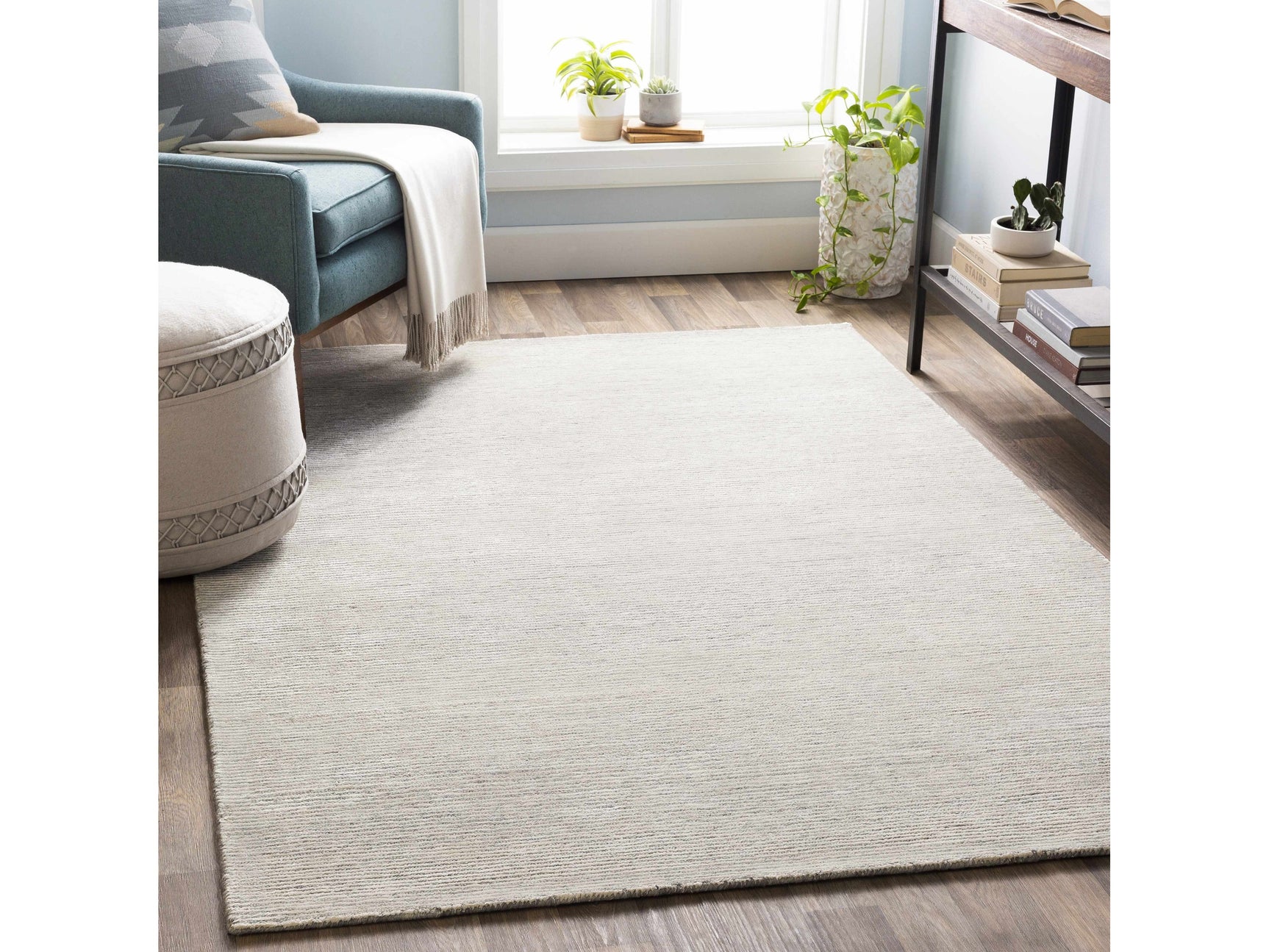 Orcas Hand Tufted Wool-Blend Rug - Aqua - Ornate Home