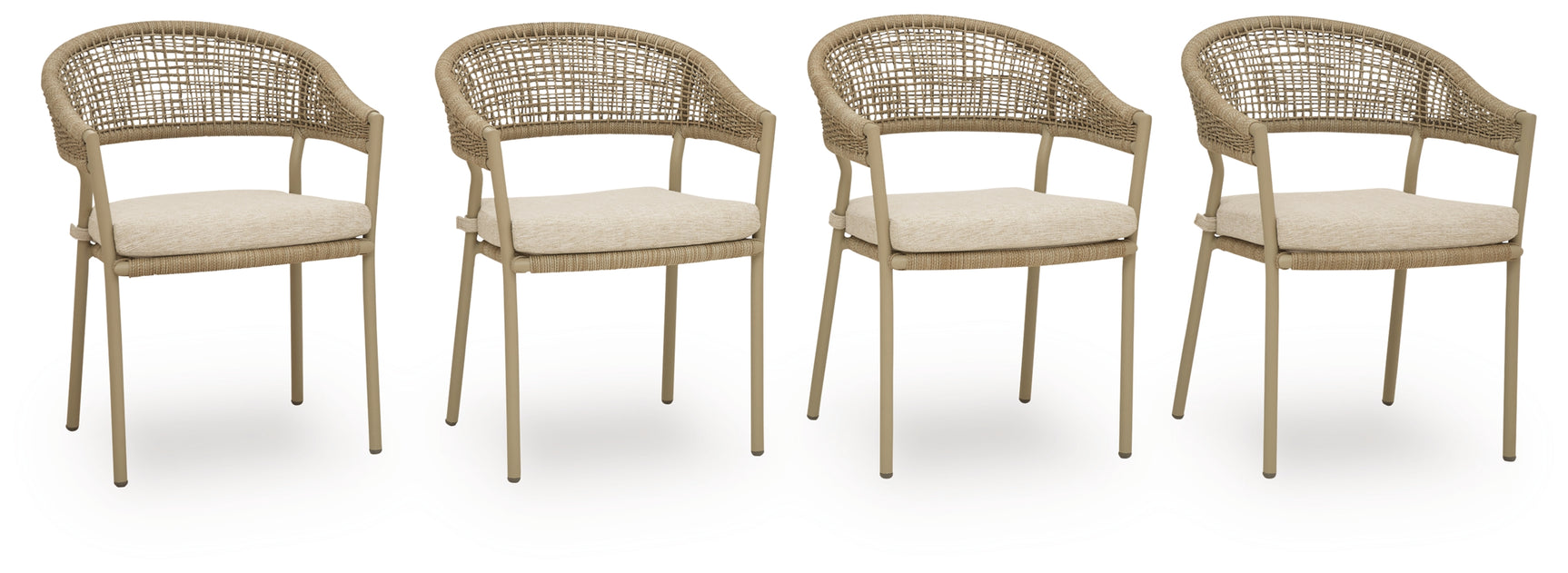 Orchard Beach Beige Arm Chair With Cushion (Set of 4) - Ornate Home
