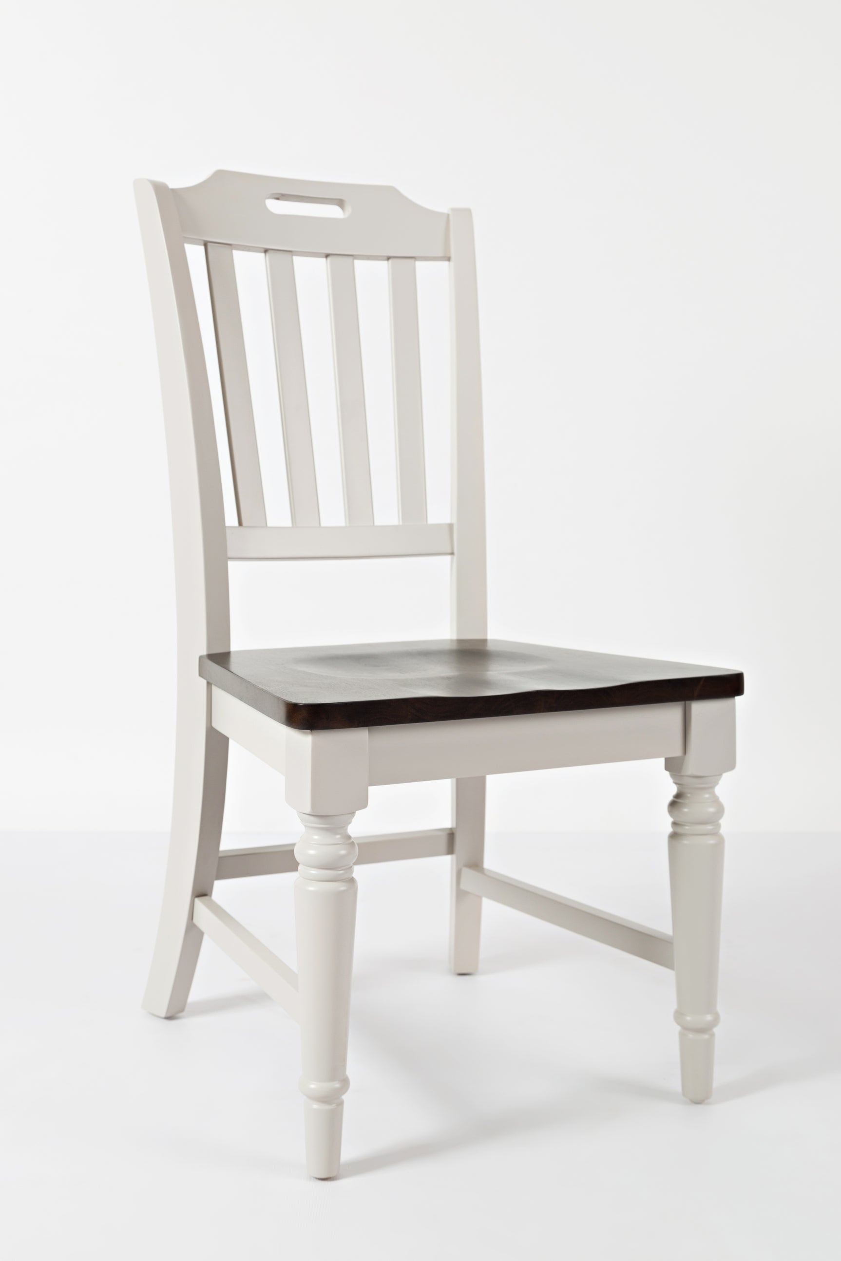 Orchard Park Dark Brown/Light Grey Slatback Chair (Set of 2) - Ornate Home