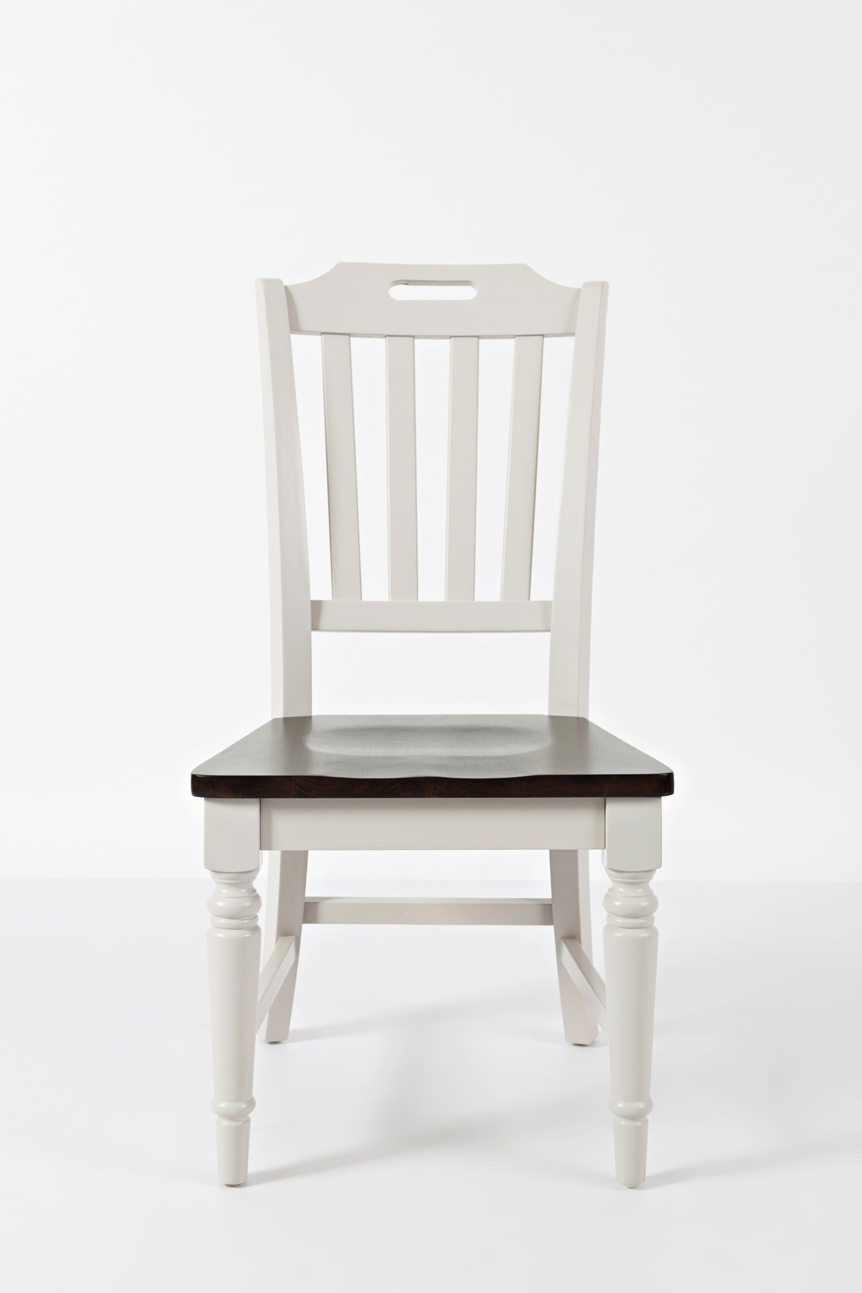 Orchard Park Dark Brown/Light Grey Slatback Chair (Set of 2) - Ornate Home