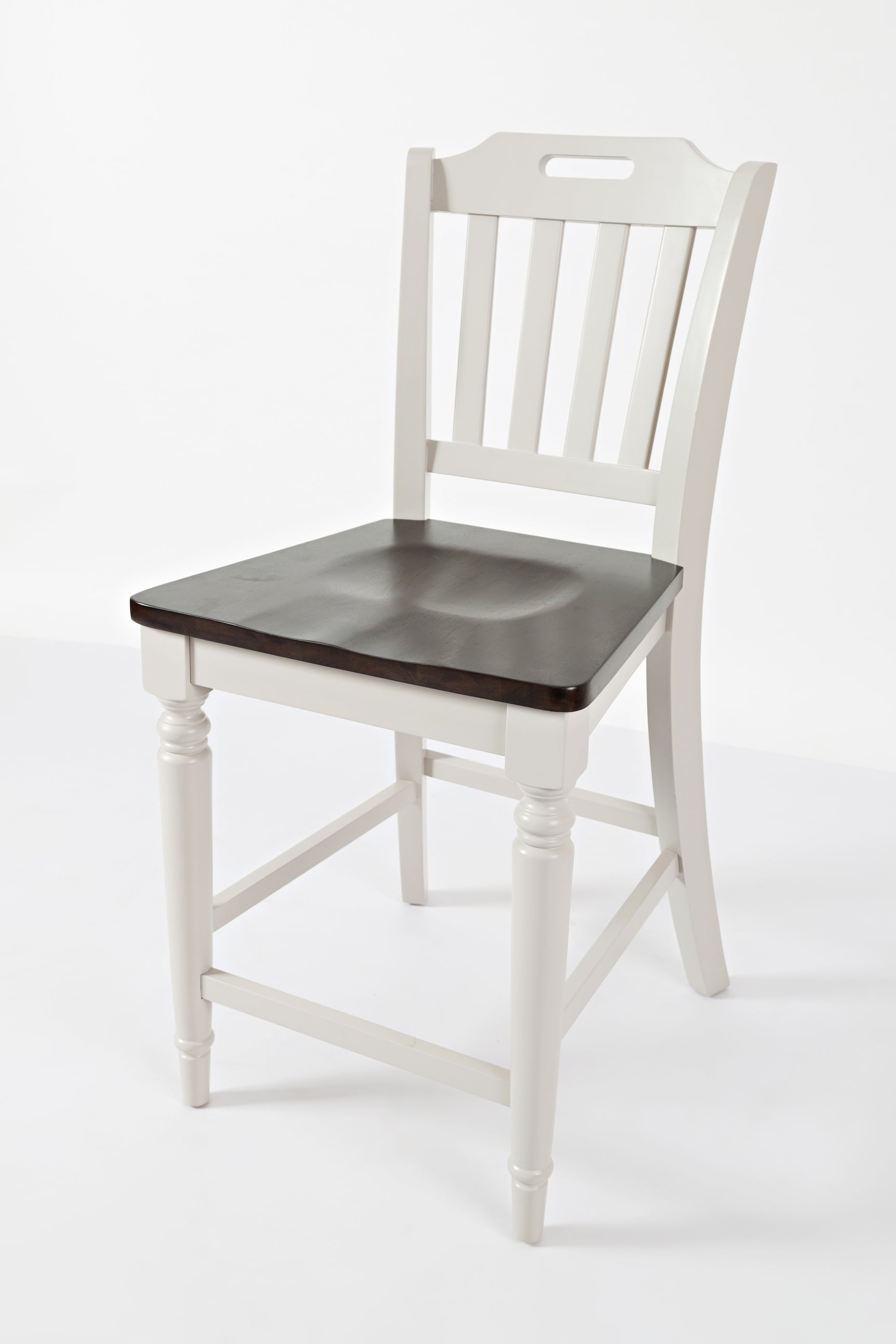 Orchard Park Dark Brown/Light Grey Slatback Stool (Set of 2) - Ornate Home