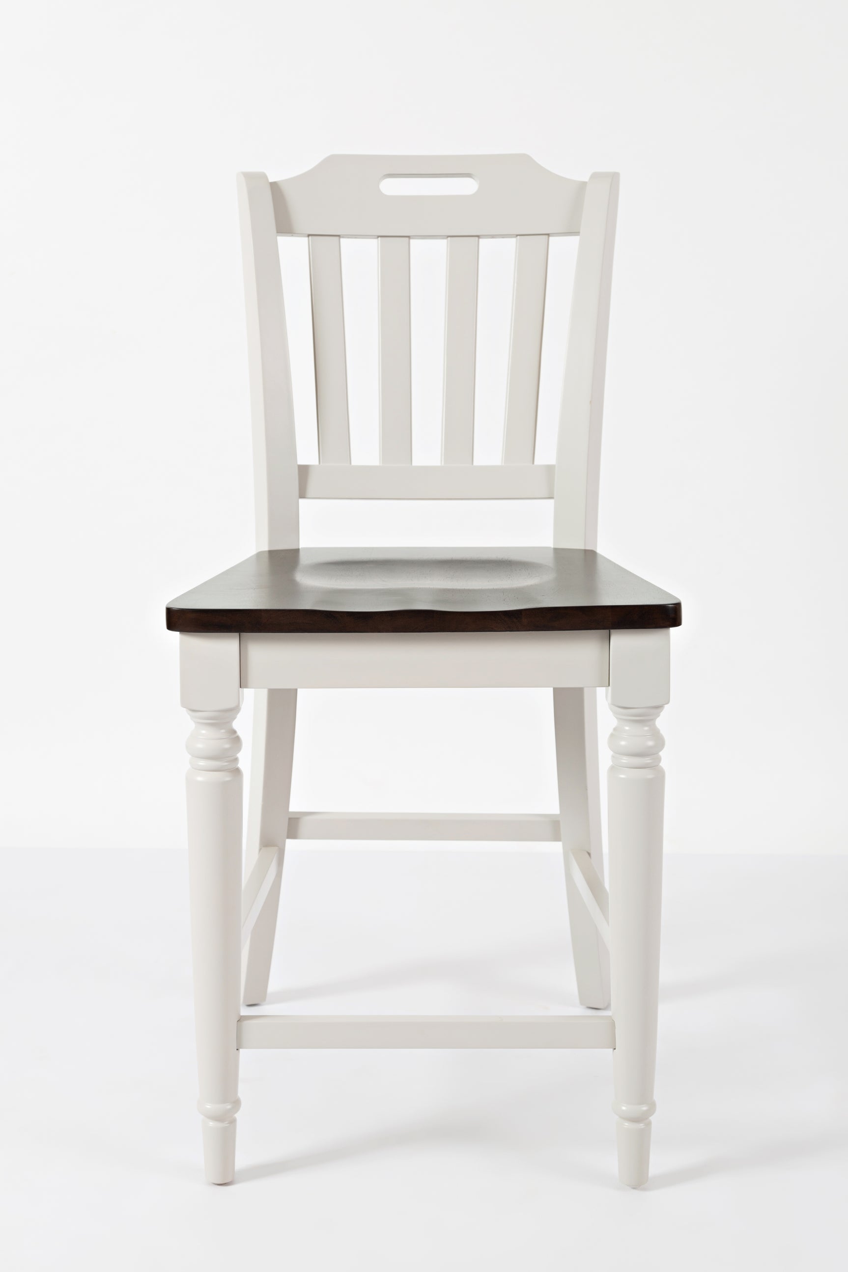 Orchard Park Dark Brown/Light Grey Slatback Stool (Set of 2) - Ornate Home