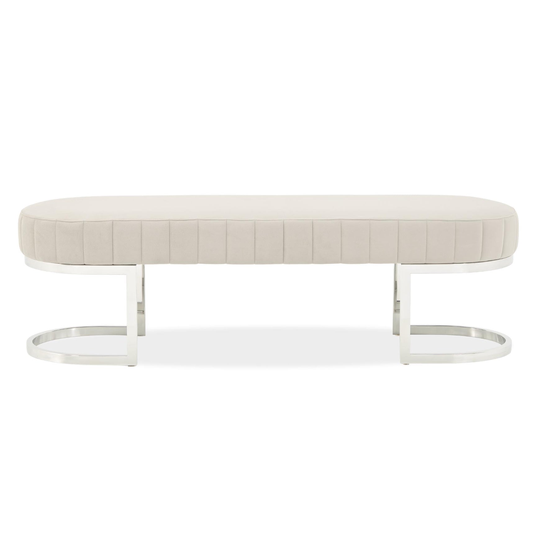 Orchid Chrome/Gray Velvet Accent Bench - Ornate Home
