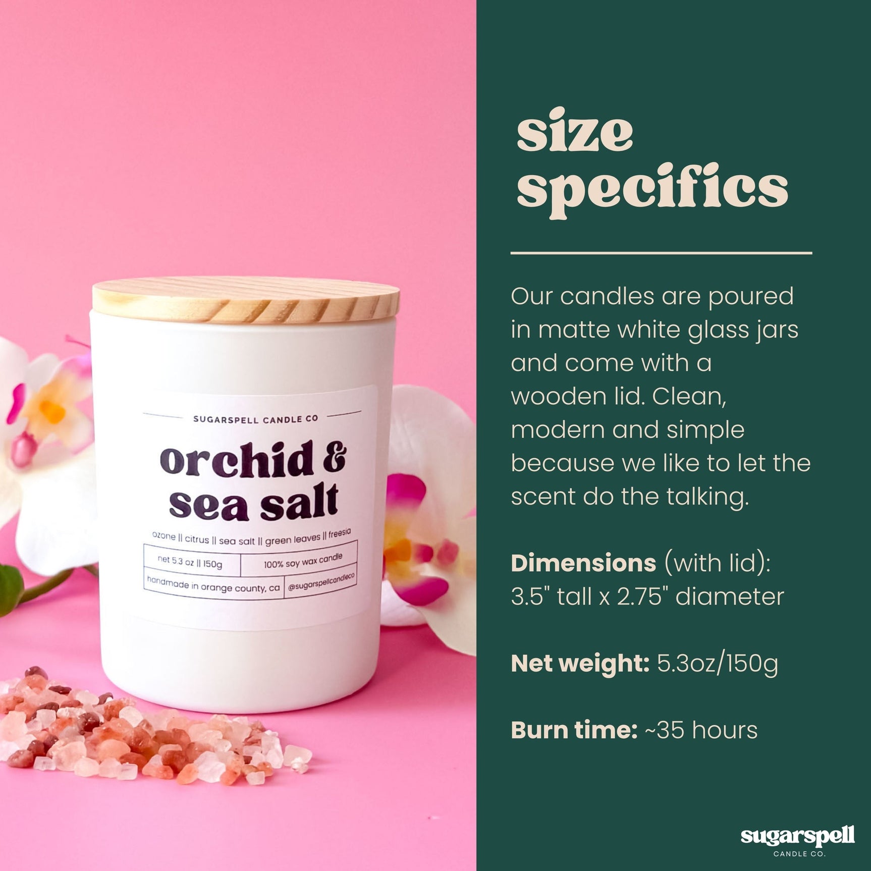 Orchid & Sea Salt 5.3oz Soy Candle - Ornate Home
