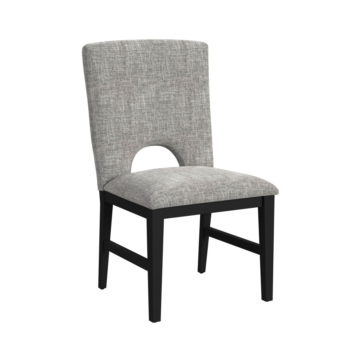 Oregon Black 5-Piece Standard Height Dining Set with Round Table with Glass Top & Four Chairs - Ornate Home