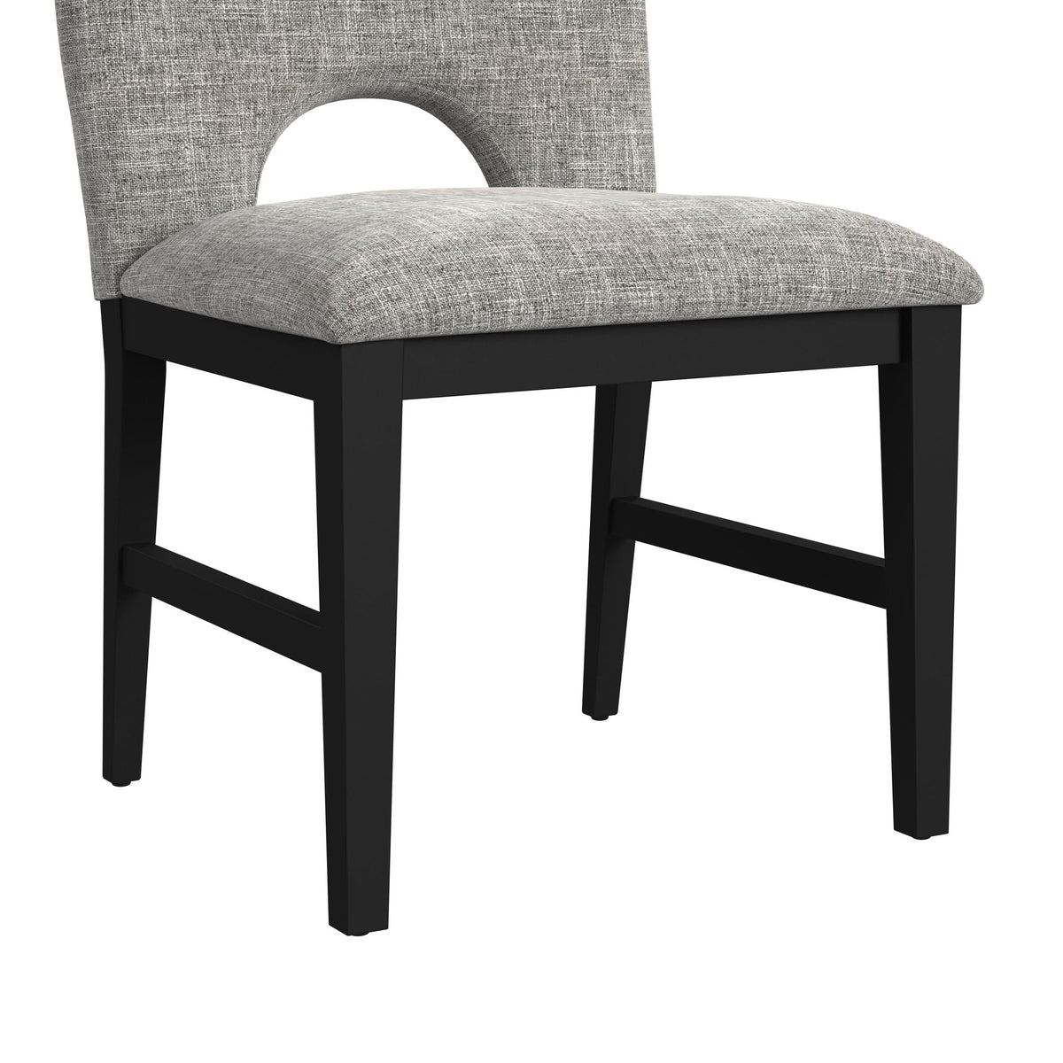 Oregon Black 5-Piece Standard Height Dining Set with Round Table with Glass Top & Four Chairs - Ornate Home