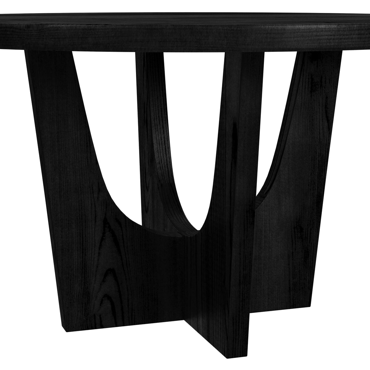 Oregon Black 5-Piece Standard Height Dining Set with Round Table with Wood Top & Four Chairs - Ornate Home