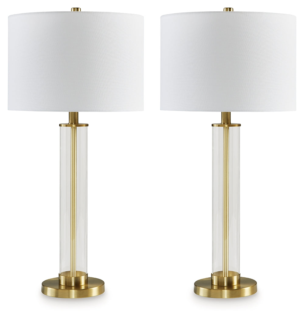 Orenman Clear/Brass Finish Table Lamp (Set of 2) - Ornate Home