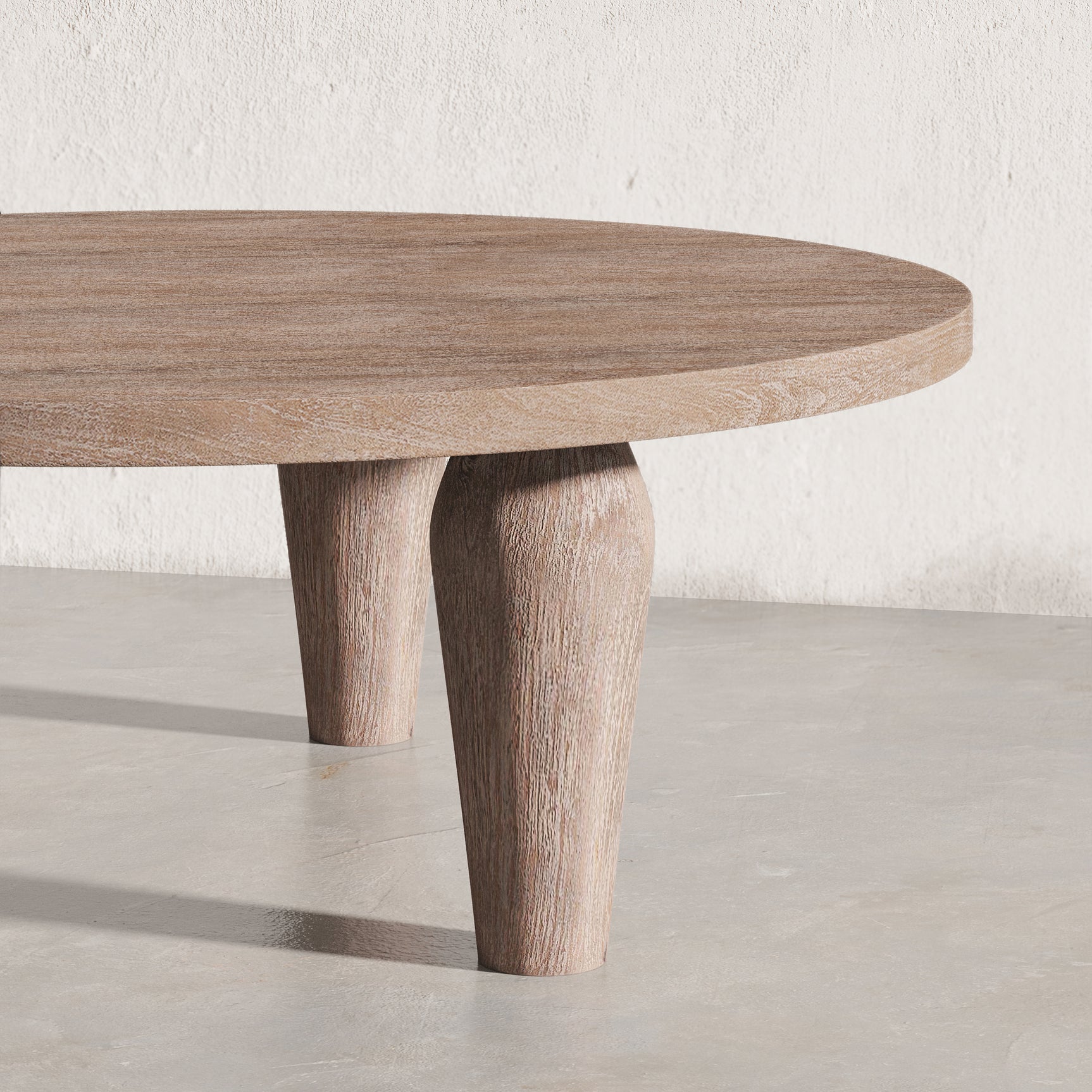 Origins Washed Sand Round Cocktail Table - Ornate Home