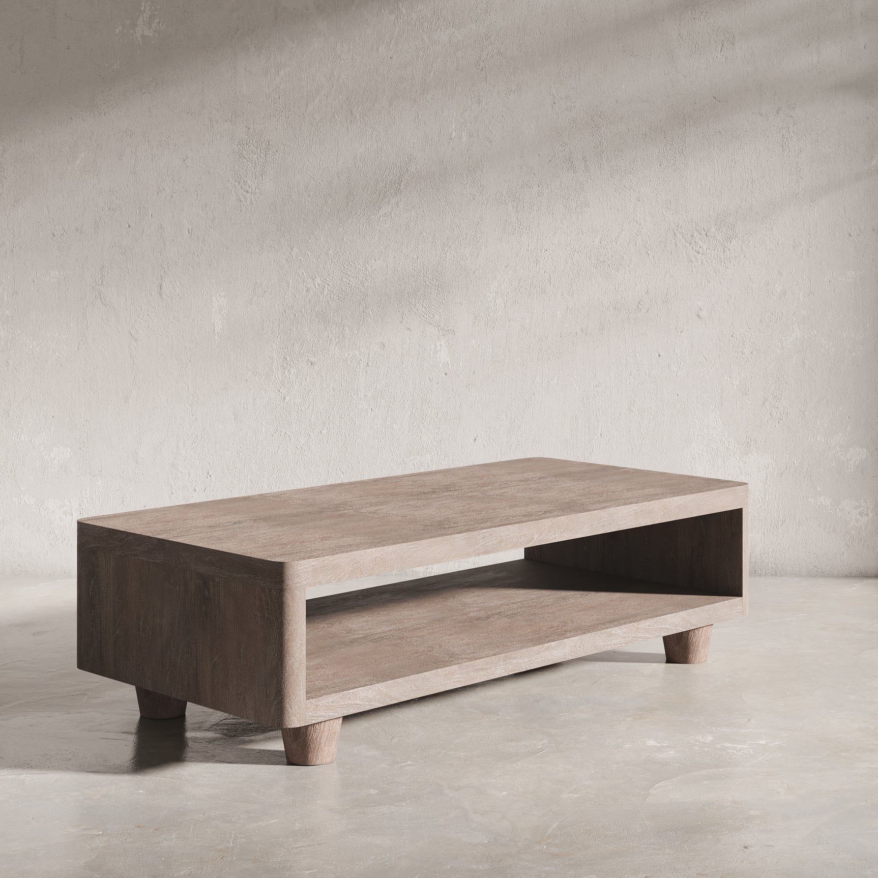 Origins Washed Sand Storage Cocktail Table - Ornate Home