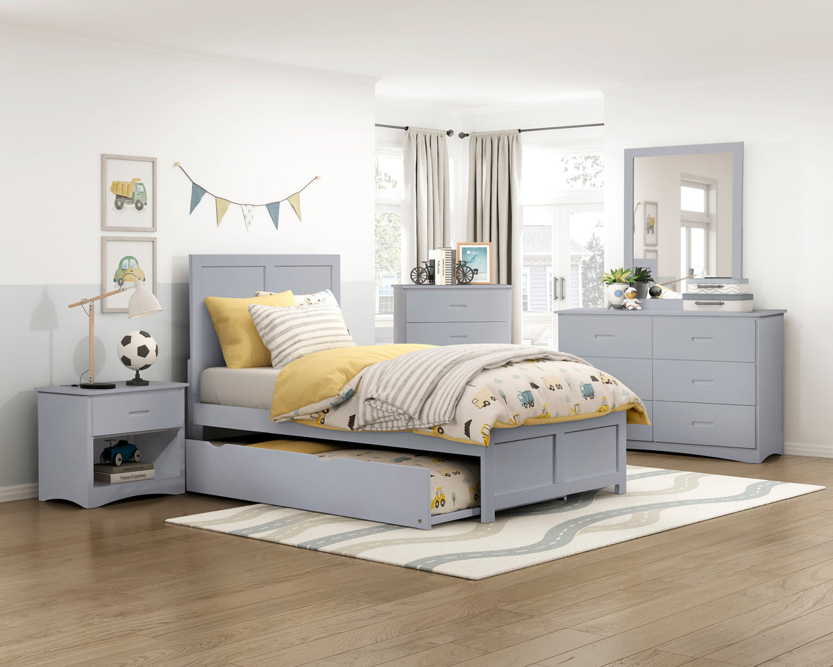 Orion Gray 5-Drawer Chest - Ornate Home