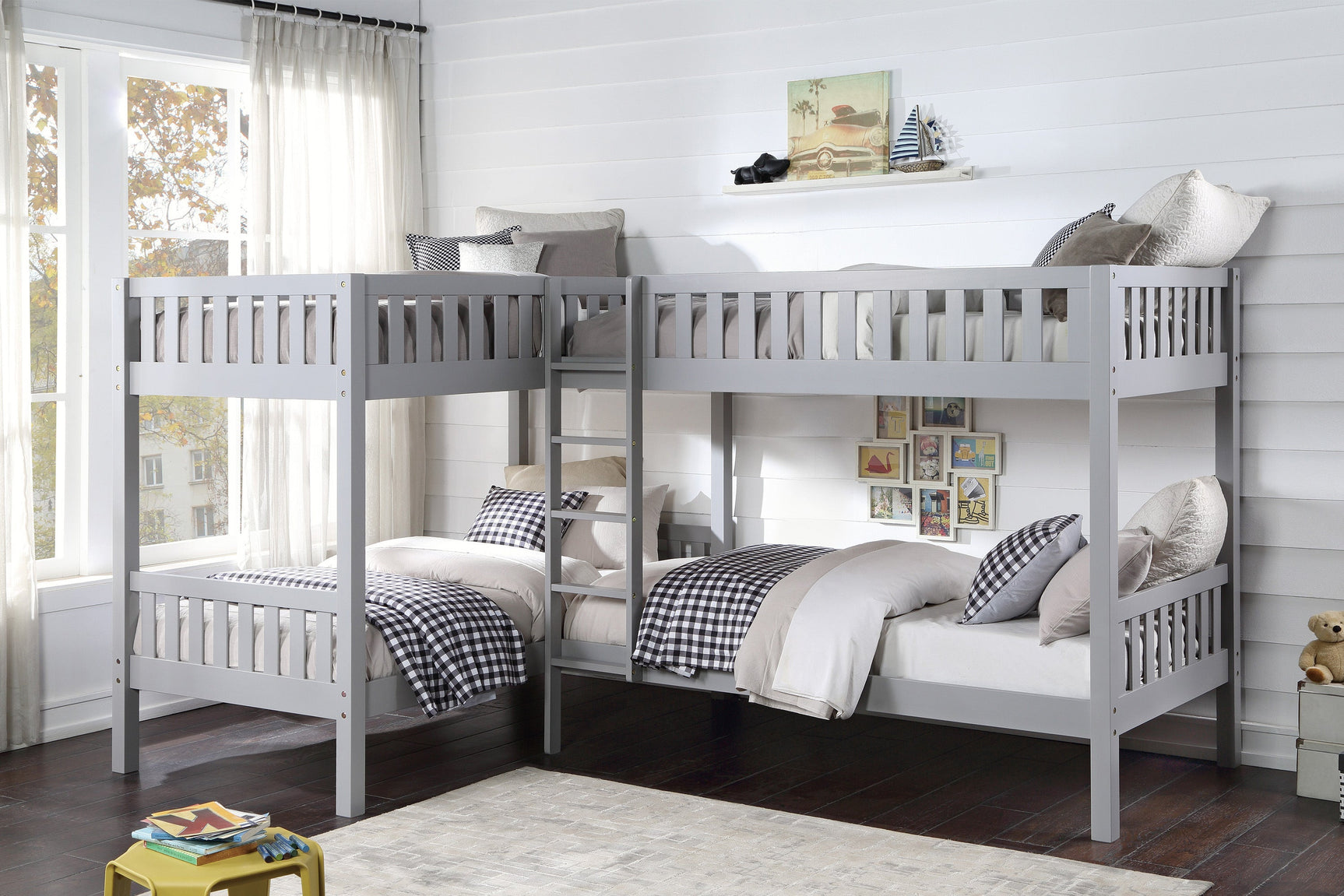 Orion Gray Corner Bunk Bed - Ornate Home