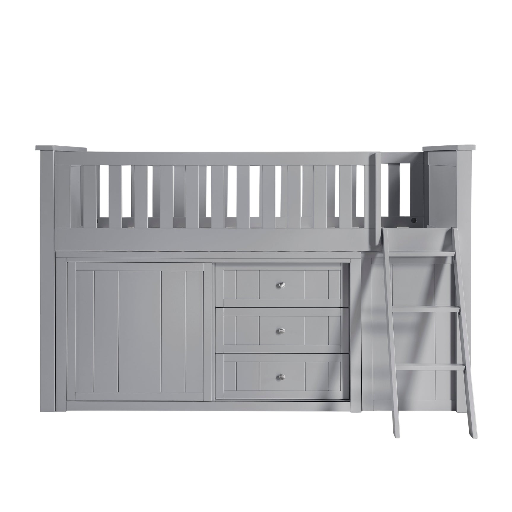 Orion Gray Low Loft Bunk with Bookcase&Dresser - Ornate Home