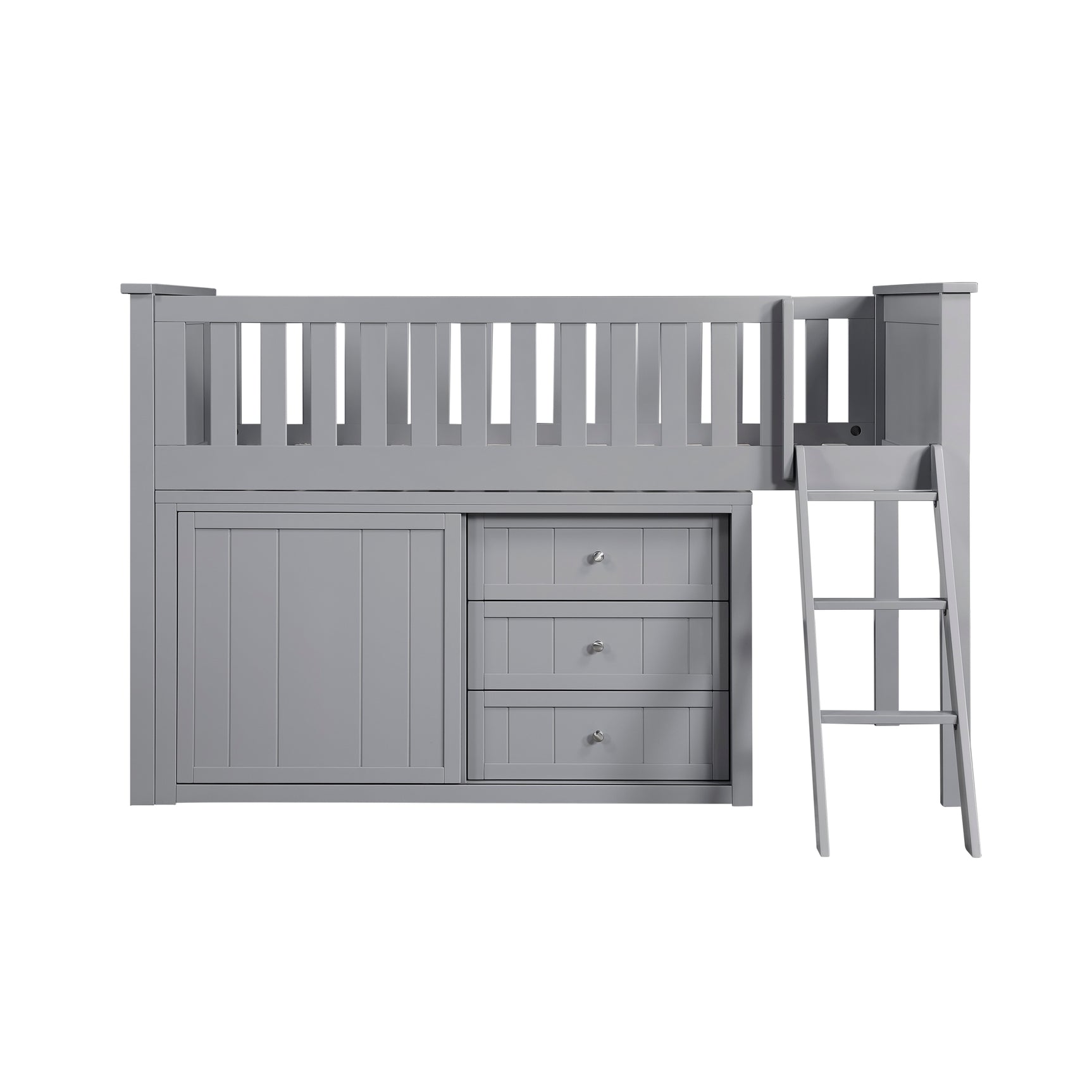 Orion Gray Low Loft Bunk with Dresser - Ornate Home