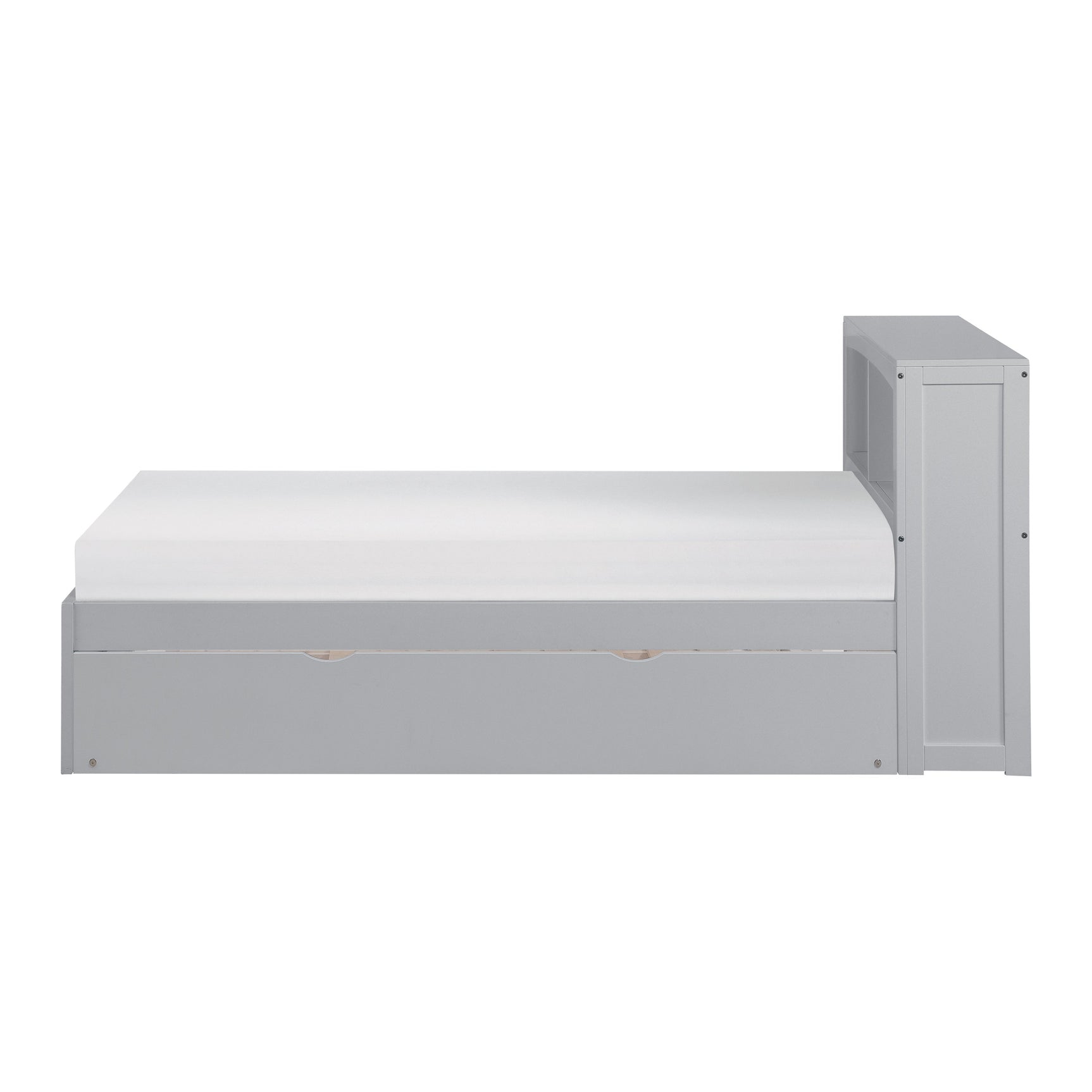 Orion Gray Twin Bookcase Bed with Trundle - Ornate Home