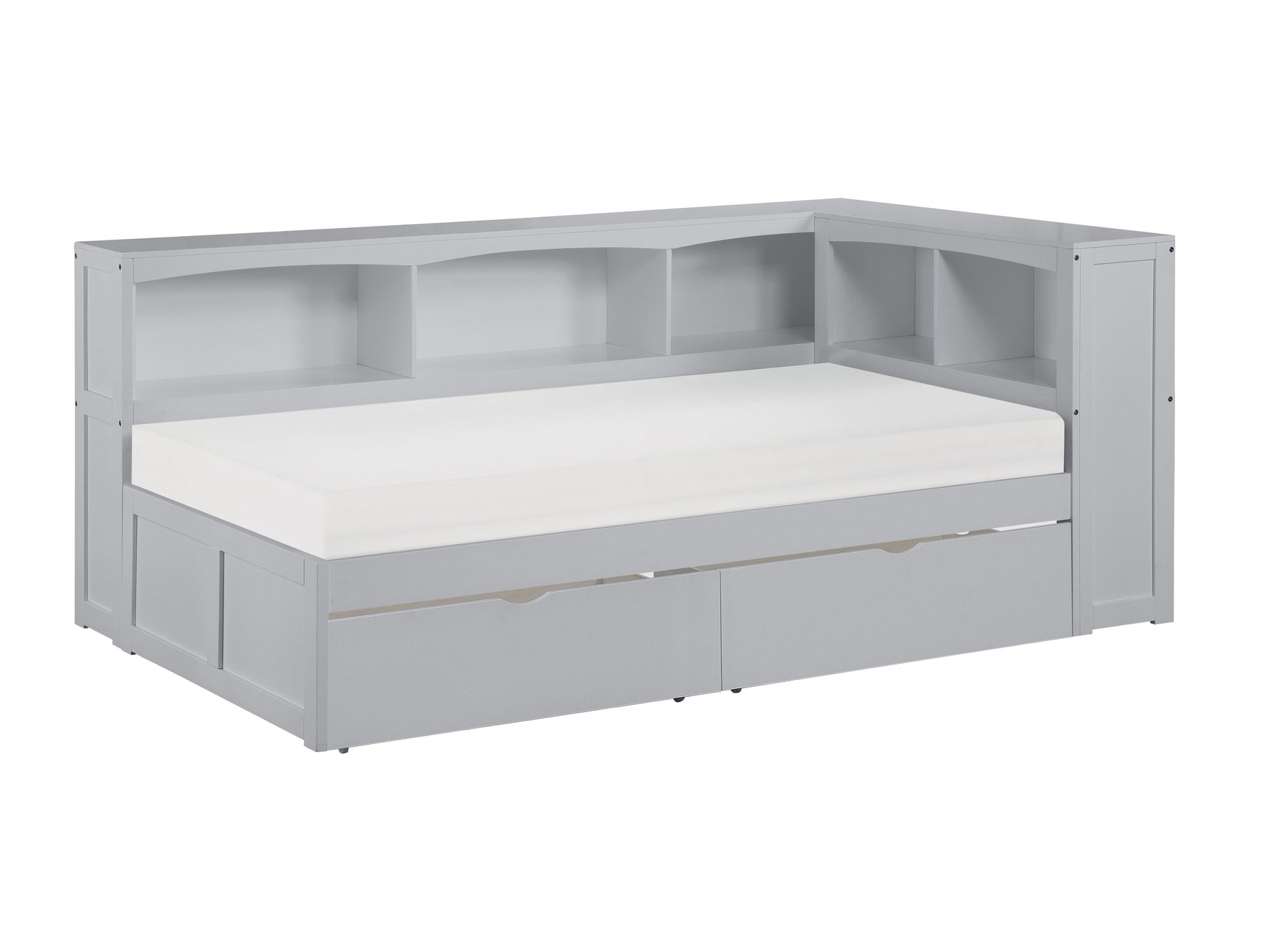 Orion Gray Twin Bookcase Corner Bed - Ornate Home