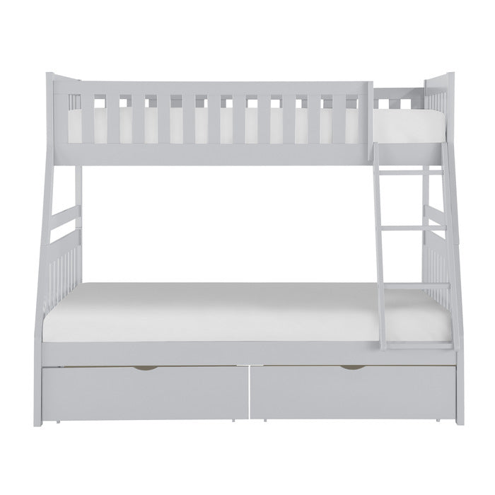 Orion Gray Twin/Full Bunk Bed With Storage Boxes - Ornate Home