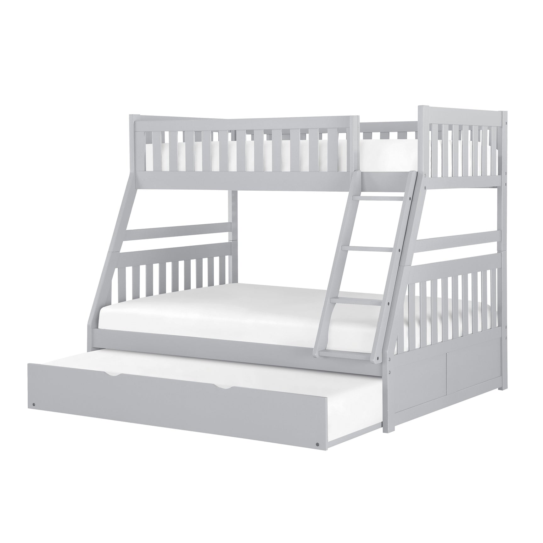 Orion Gray Twin/Full Bunk Bed with Twin Trundle - Ornate Home